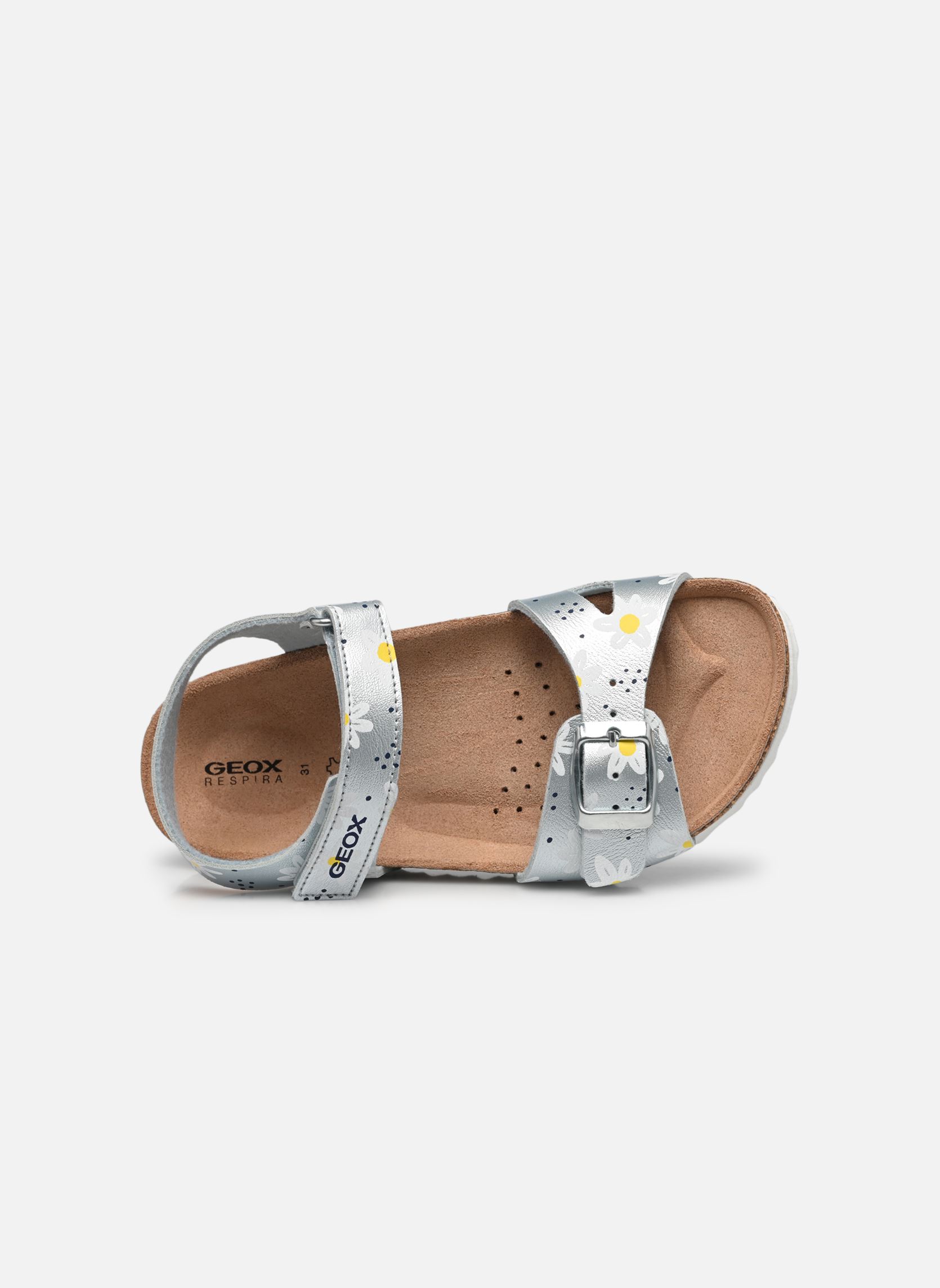Sandalen J Adriel Girl J028MC meisjes zilver Geox Sandalen J Adriel Girl J028MC meisjes zilver Crystal