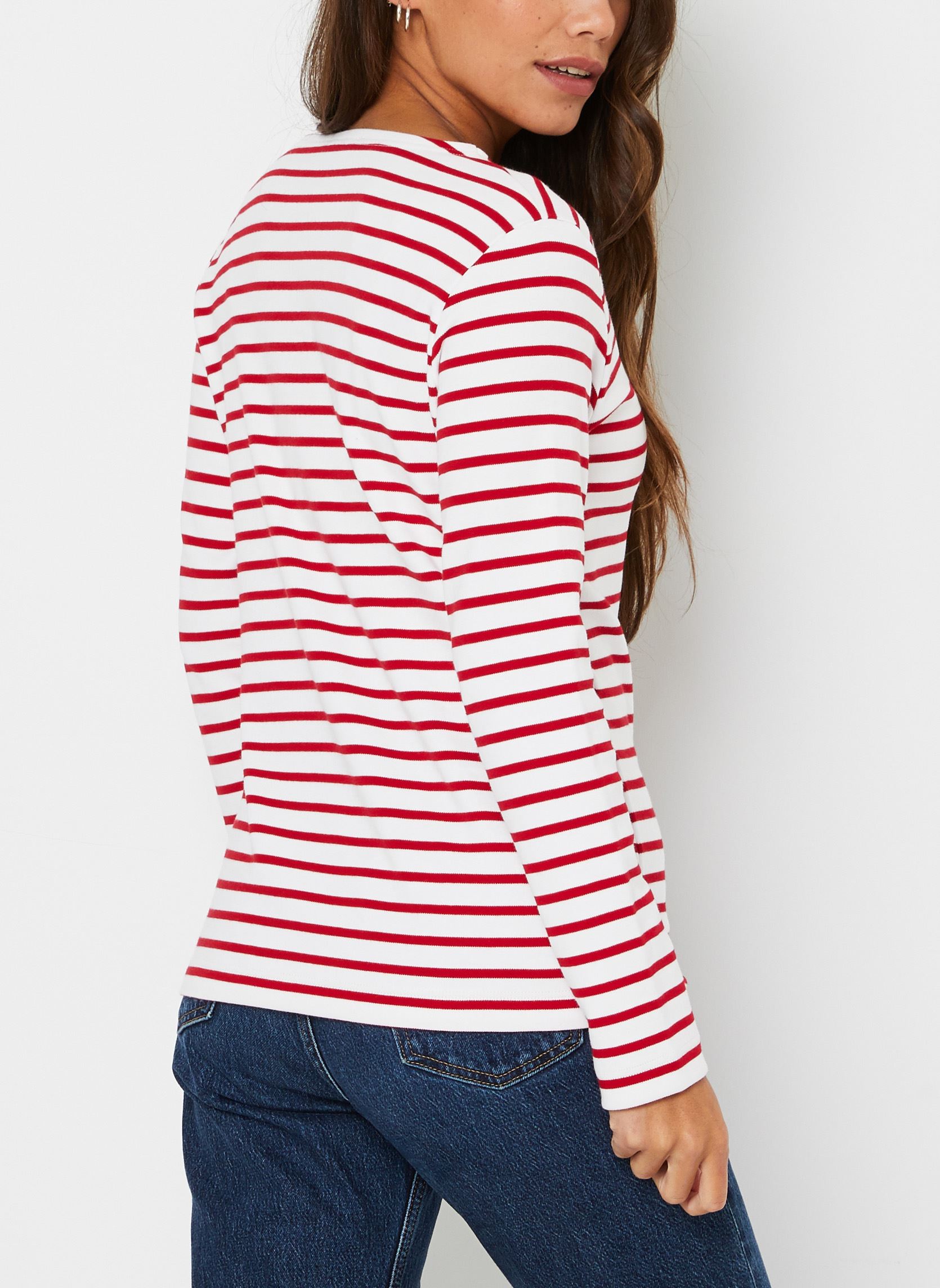 T-shirts Marinière ''Lesconil'' Femme dames rood Armor Lux T-shirts Marinière ''Lesconil'' Femme dames rood Blanc Braise
