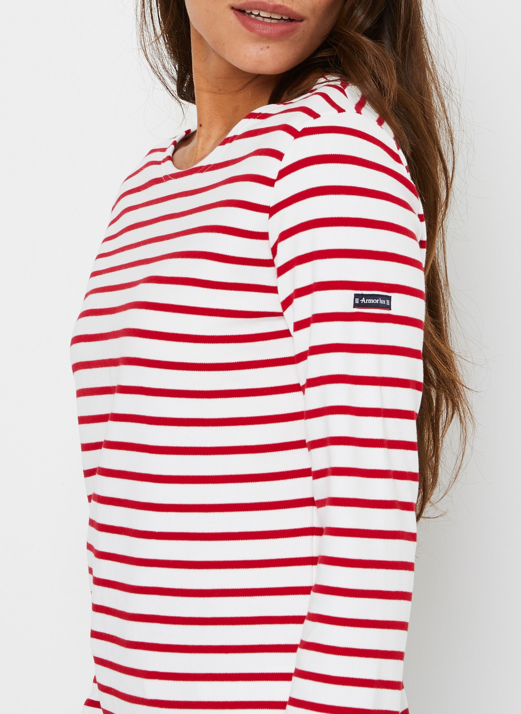 T-shirts Marinière ''Lesconil'' Femme dames rood Armor Lux T-shirts Marinière ''Lesconil'' Femme dames rood Blanc Braise