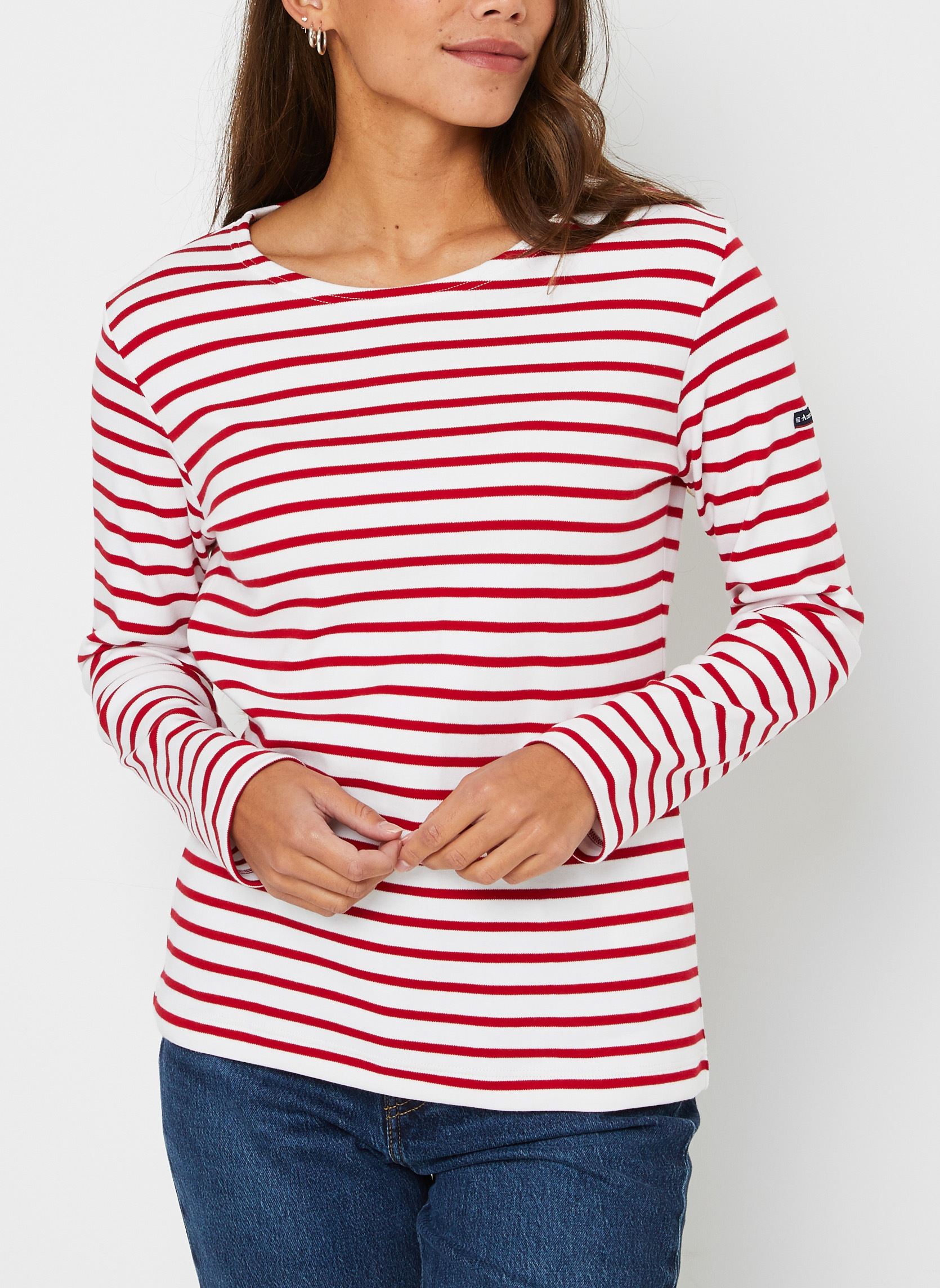 T-shirts Marinière ''Lesconil'' Femme dames rood Armor Lux T-shirts Marinière ''Lesconil'' Femme dames rood Blanc Braise