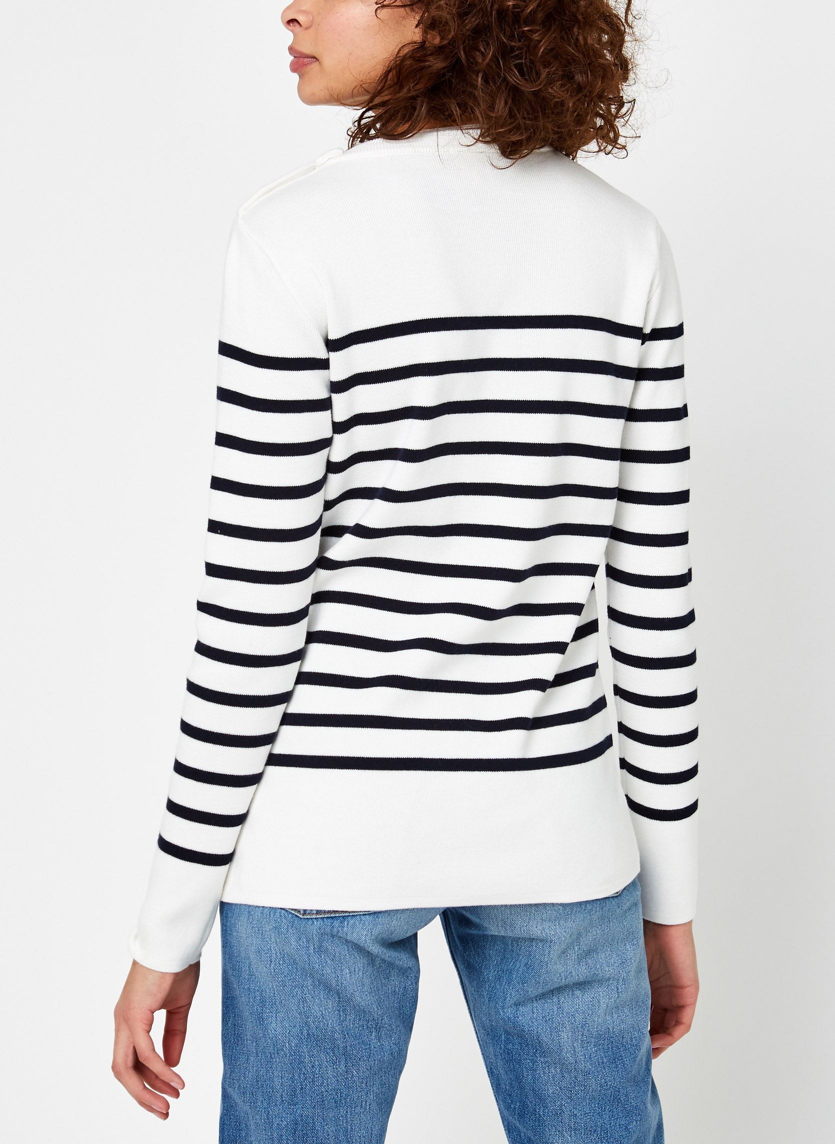 Truien Pull Marin ''Groix'' Femme dames wit Armor Lux Truien Pull Marin ''Groix'' Femme dames wit MILK/RICH NAVY