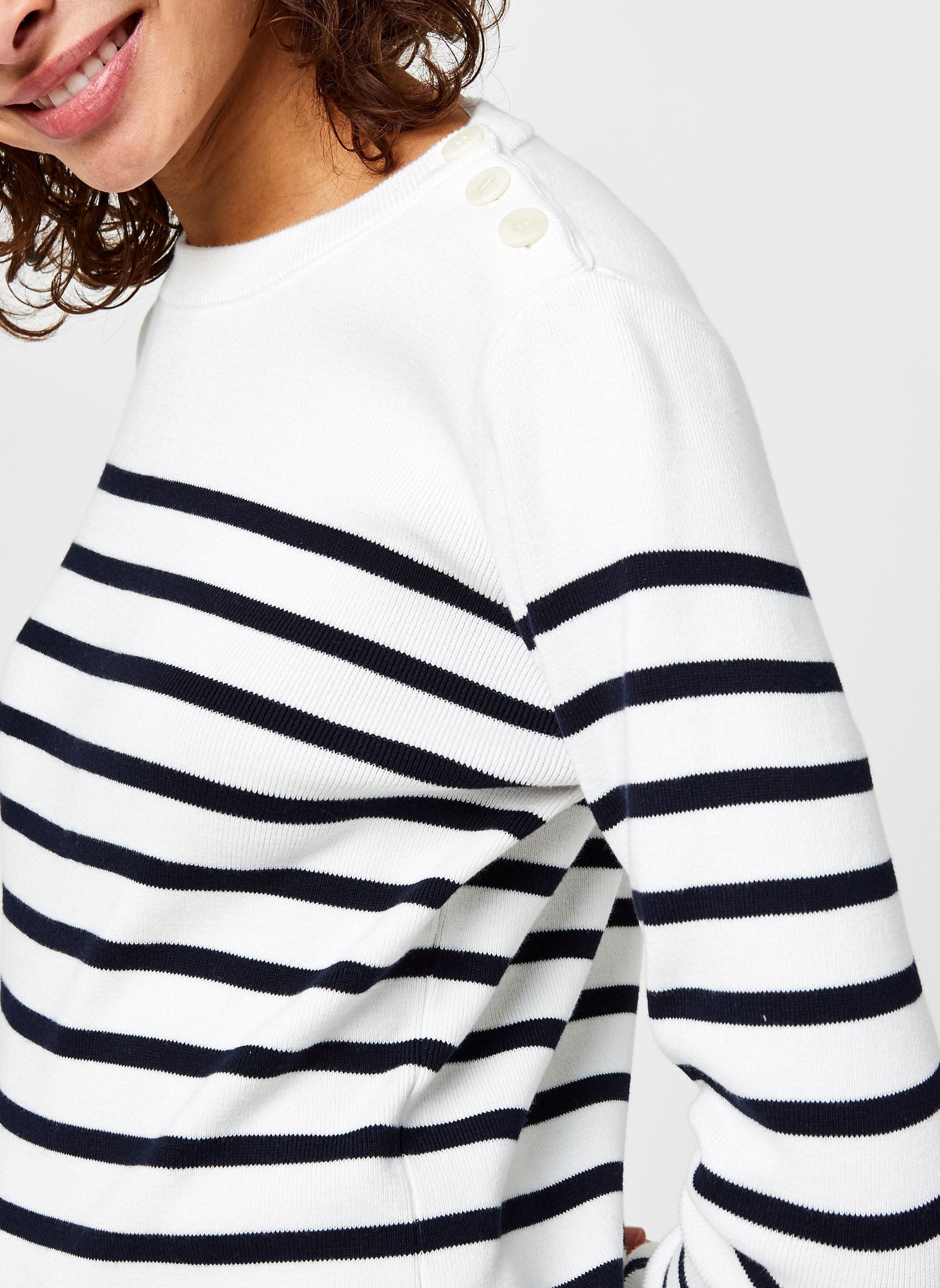 Truien Pull Marin ''Groix'' Femme dames wit Armor Lux Truien Pull Marin ''Groix'' Femme dames wit MILK/RICH NAVY