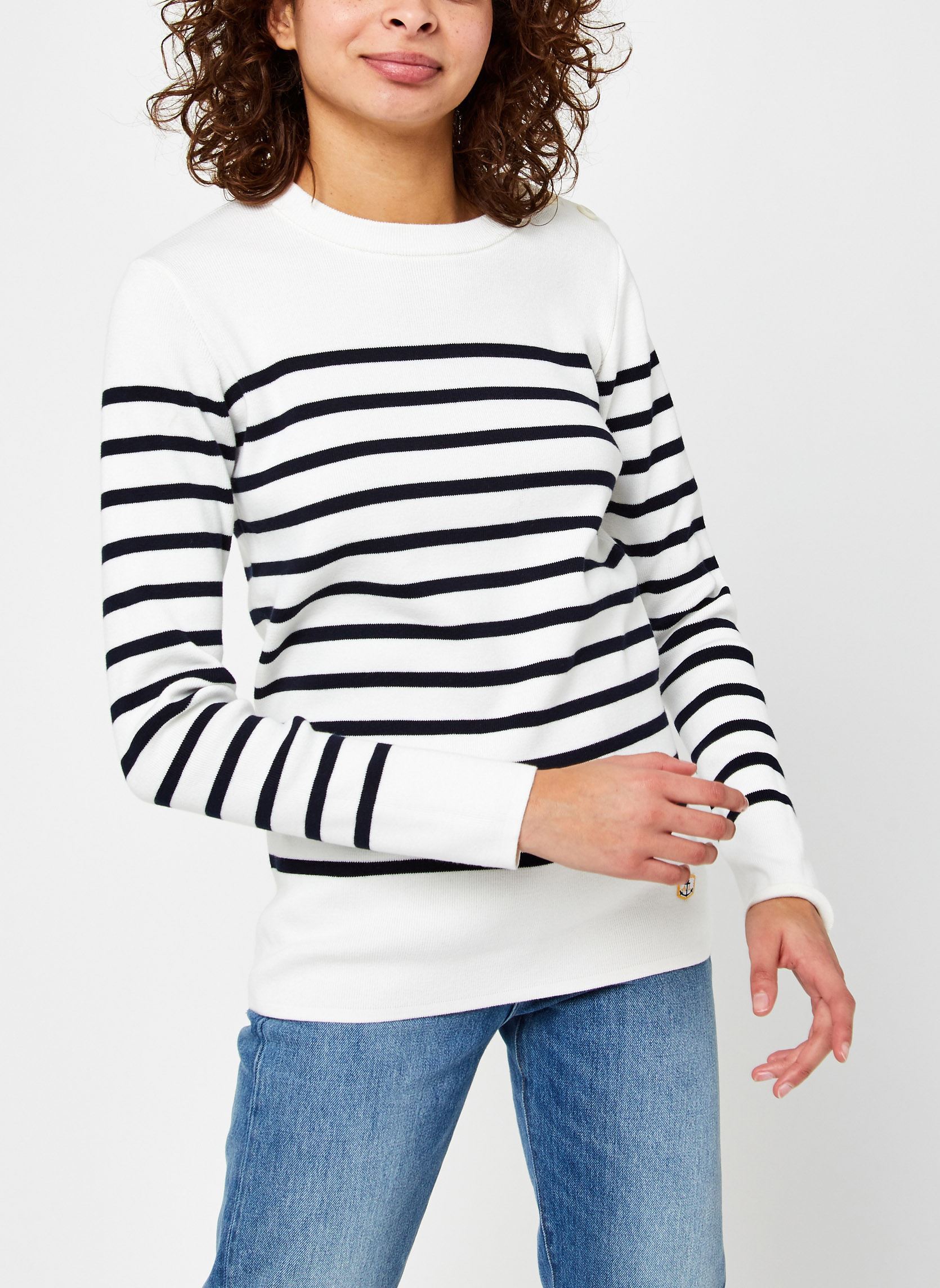 Truien Pull Marin ''Groix'' Femme dames wit Armor Lux Truien Pull Marin ''Groix'' Femme dames wit MILK/RICH NAVY