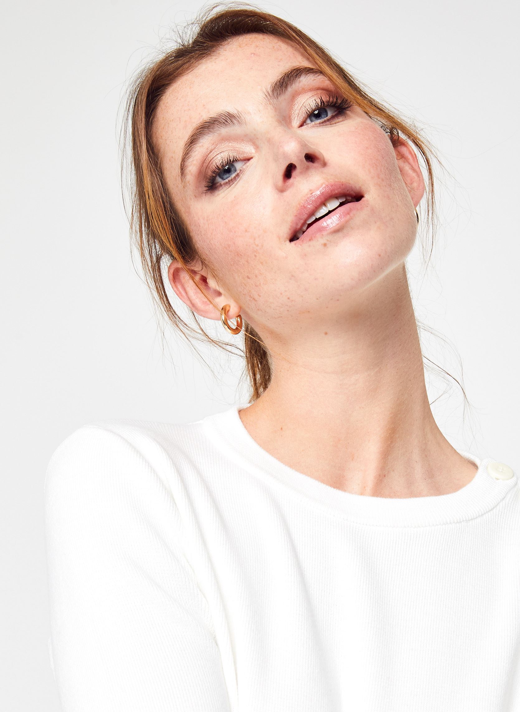 Pull-over tricoté en coton pour femme, Blanc | Manufactum