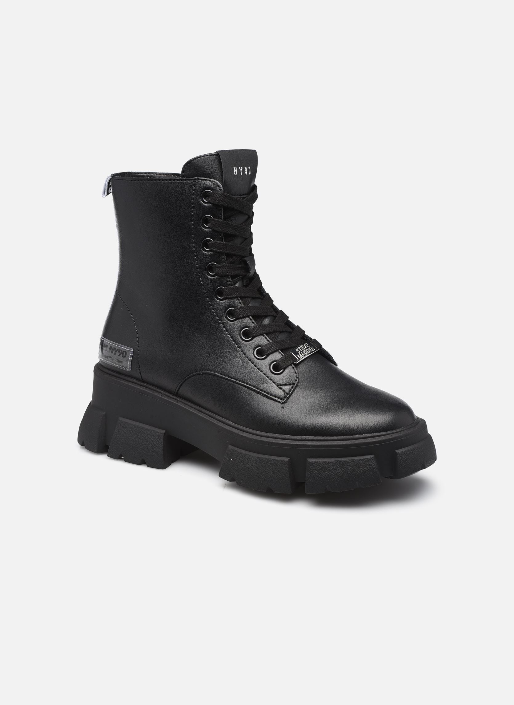 Veterlaarsjes TANKER dames zwart Steve Madden Veterlaarsjes TANKER dames zwart Black leather