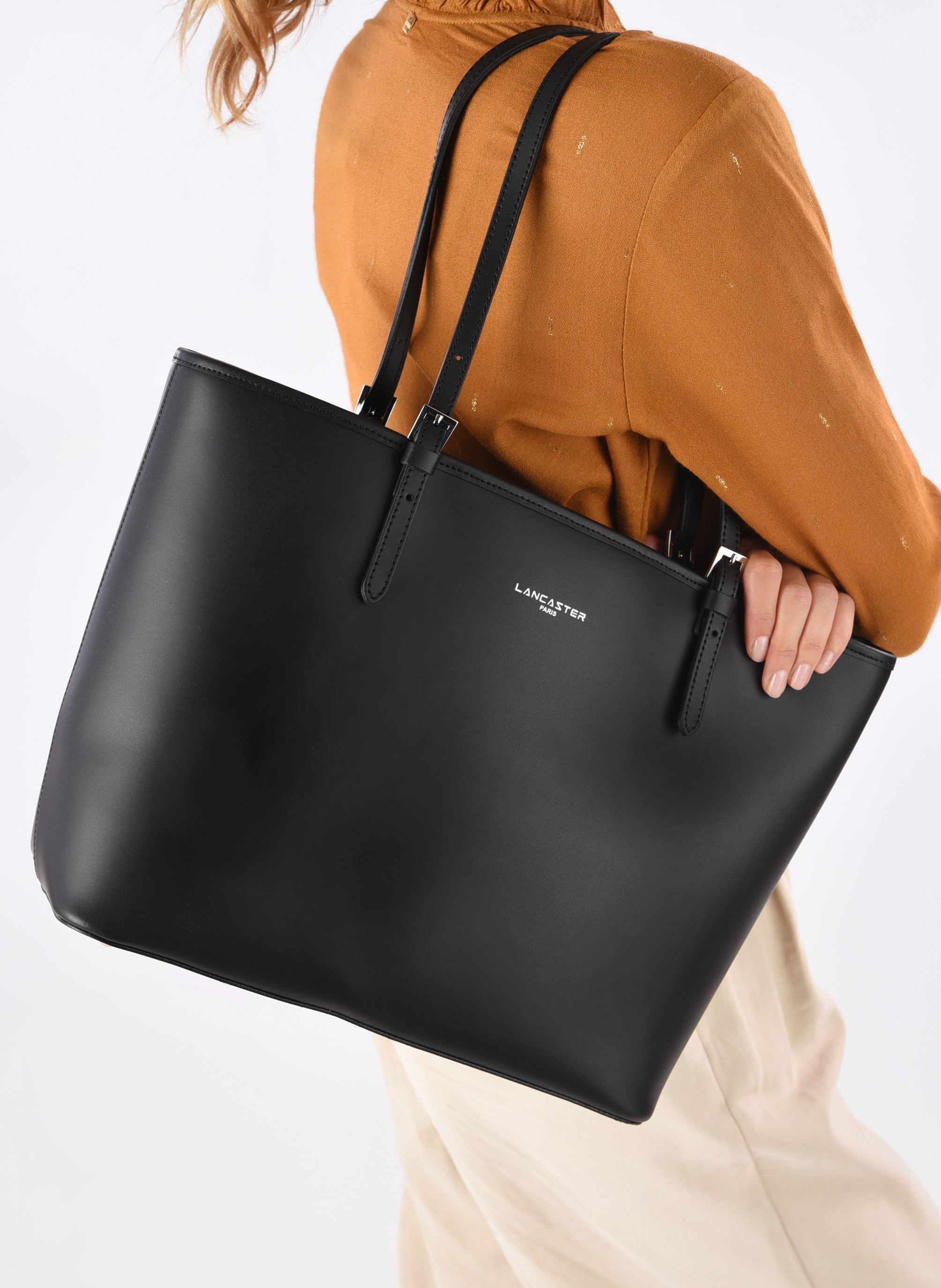 Borsa da spiaggia Cabas Epaule Zippé L Smooth donna nero Lancaster Borsa da spiaggia Cabas Epaule Zippé L Smooth donna nero NOIR