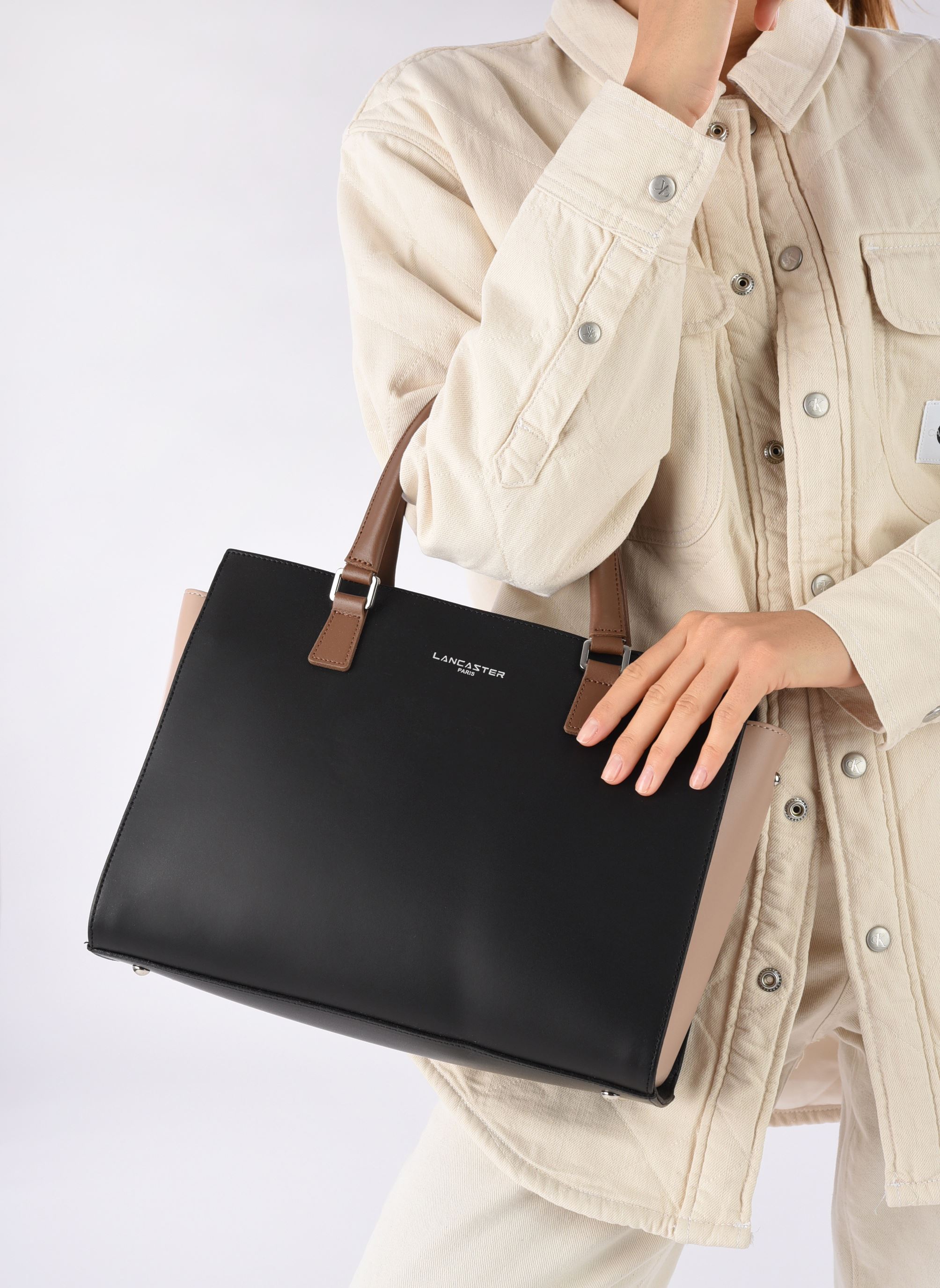 Borse a mano Cabas Main Zippée Smooth donna marrone Lancaster Borse a mano Cabas Main Zippée Smooth donna marrone NOIR_NUDE_VISON