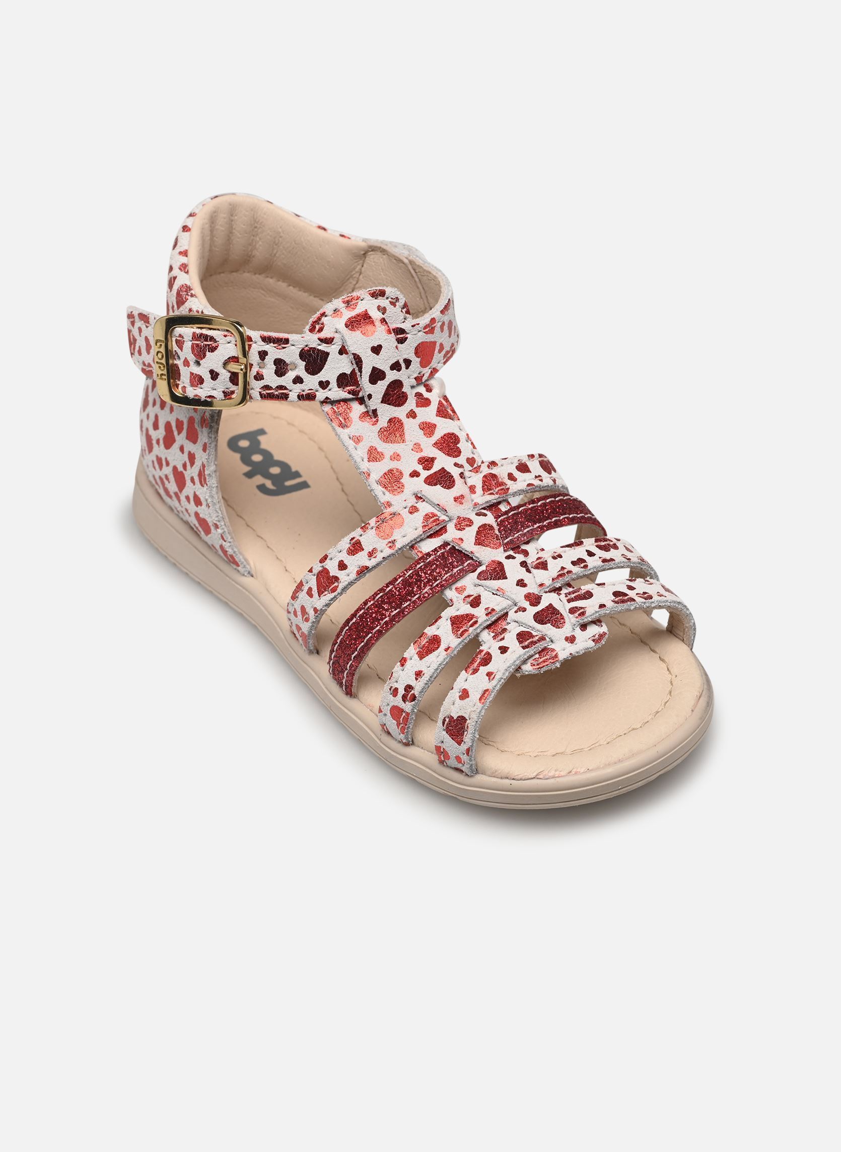 Sandales Reabou fille rouge Bopy Sandales Reabou fille rouge CŒUR ROUGE