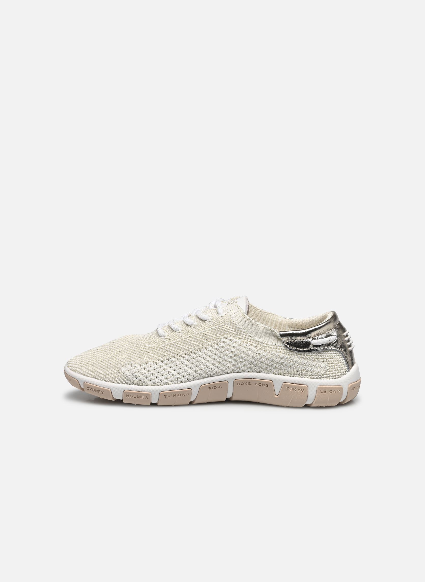 Niedrige Sneaker JAZARIA damen weiß TBS Niedrige Sneaker JAZARIA damen weiß CHINE BLANC + GOLD