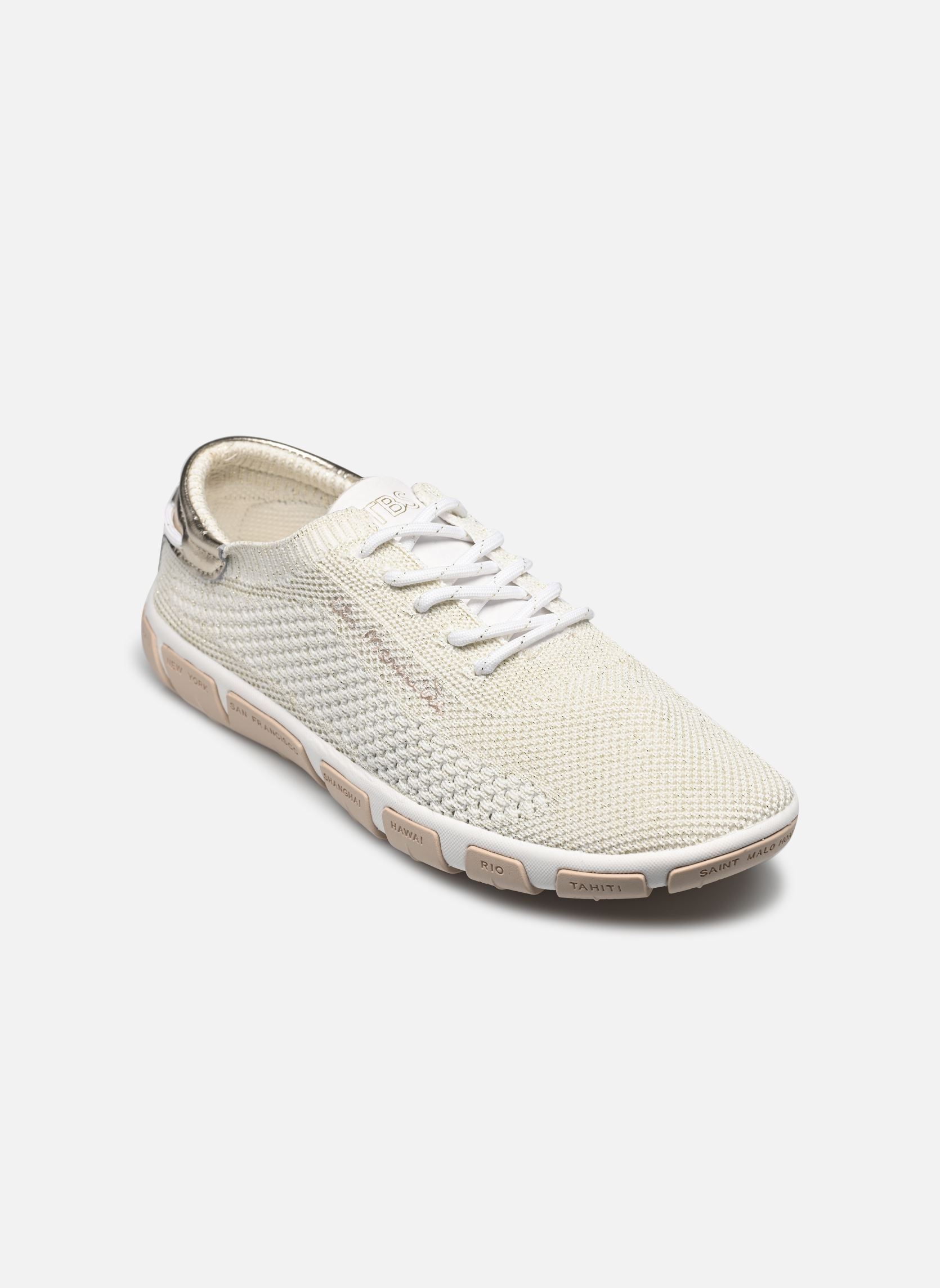 Niedrige Sneaker JAZARIA damen weiß TBS Niedrige Sneaker JAZARIA damen weiß CHINE BLANC + GOLD