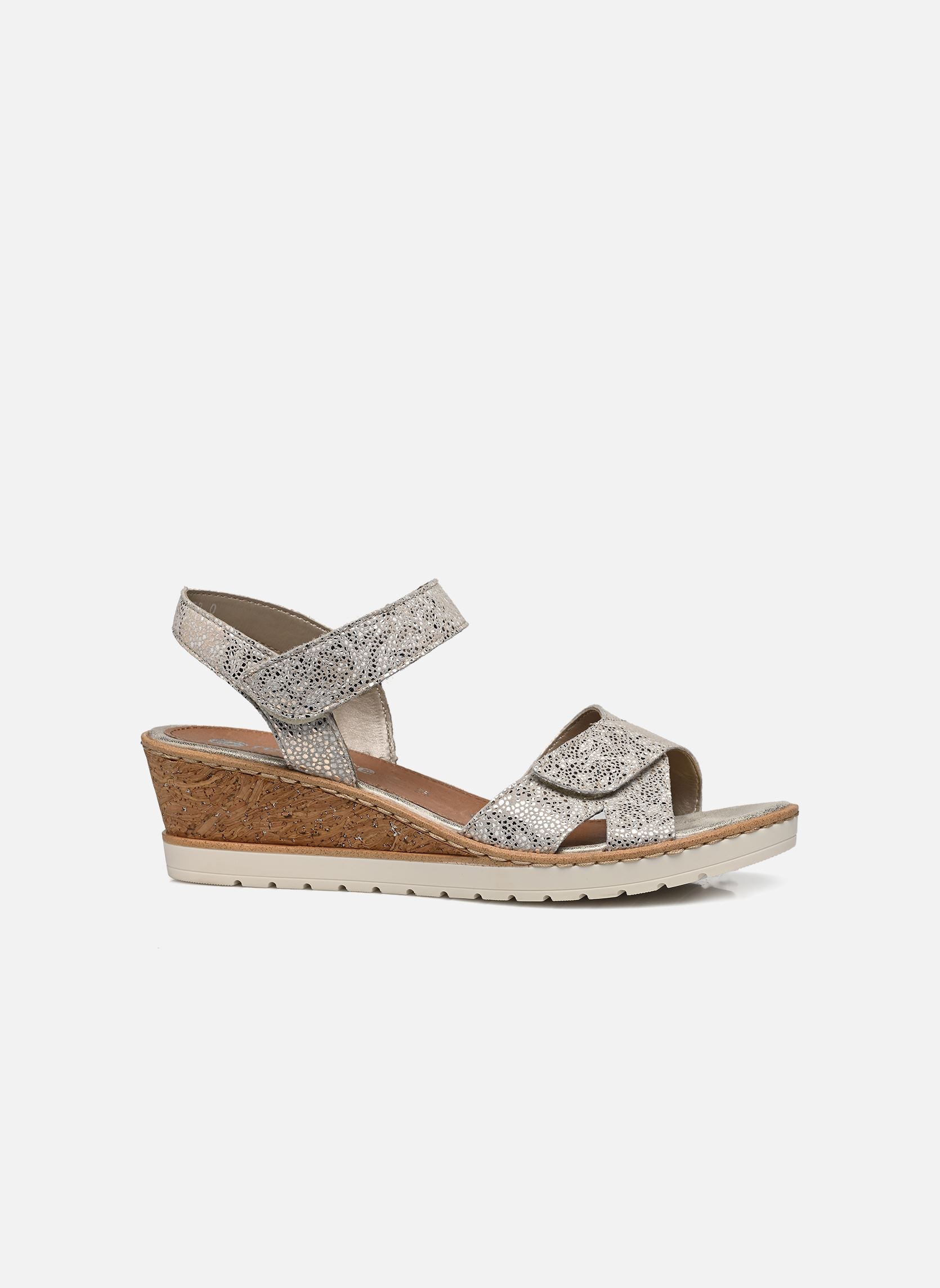 Sandales compensées et plateformes Romane femme beige Remonte Sandales compensées et plateformes Romane femme beige weiss-gold