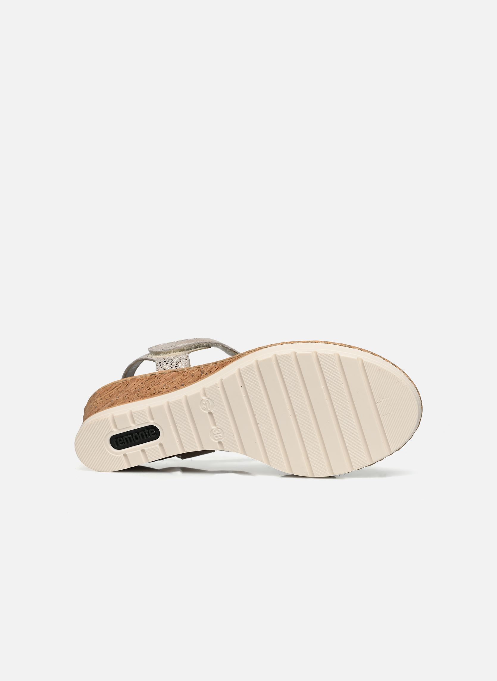 Sandales compensées et plateformes Romane femme beige Remonte Sandales compensées et plateformes Romane femme beige weiss-gold