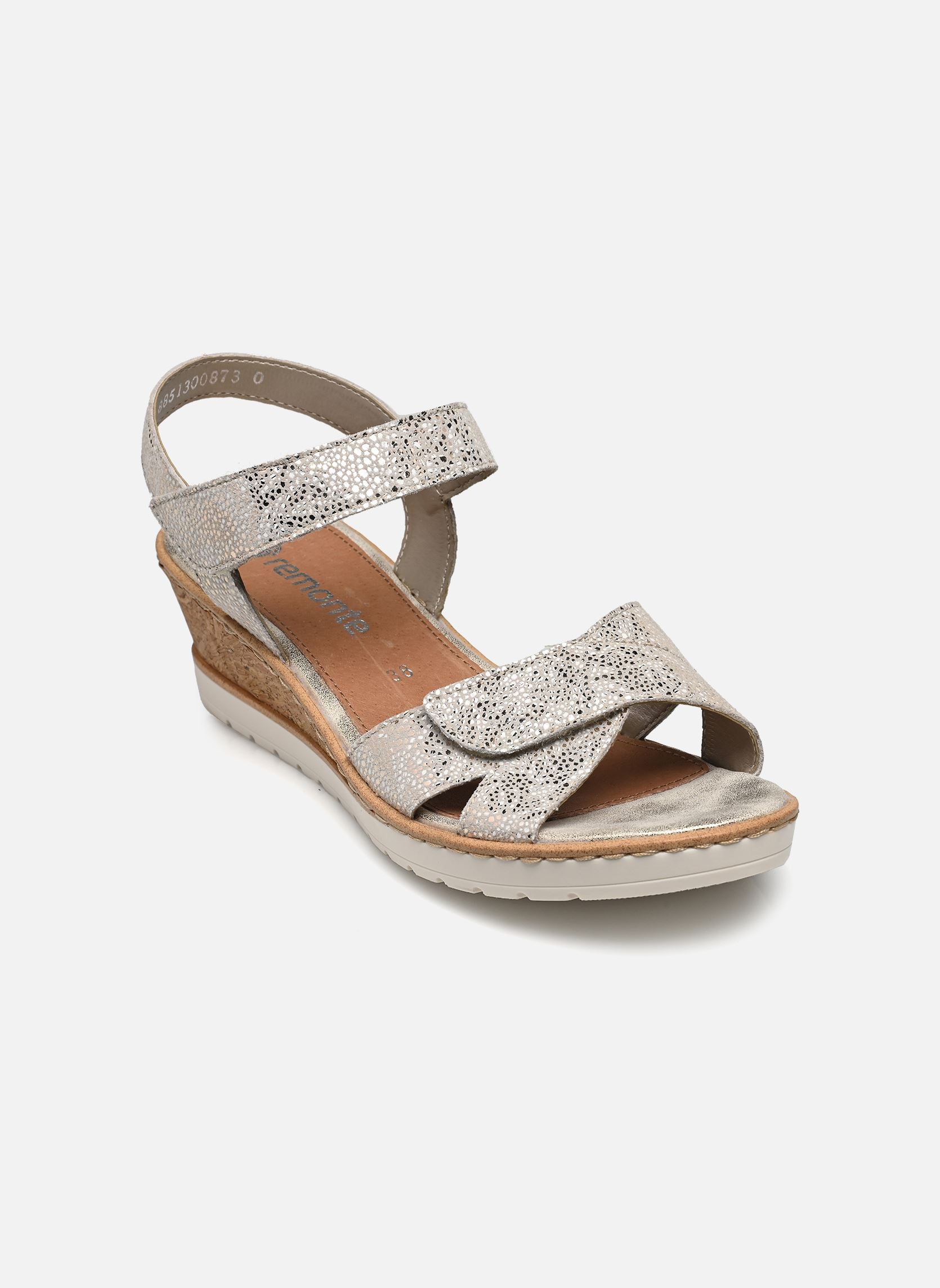 Sandales compensées et plateformes Romane femme beige Remonte Sandales compensées et plateformes Romane femme beige weiss-gold