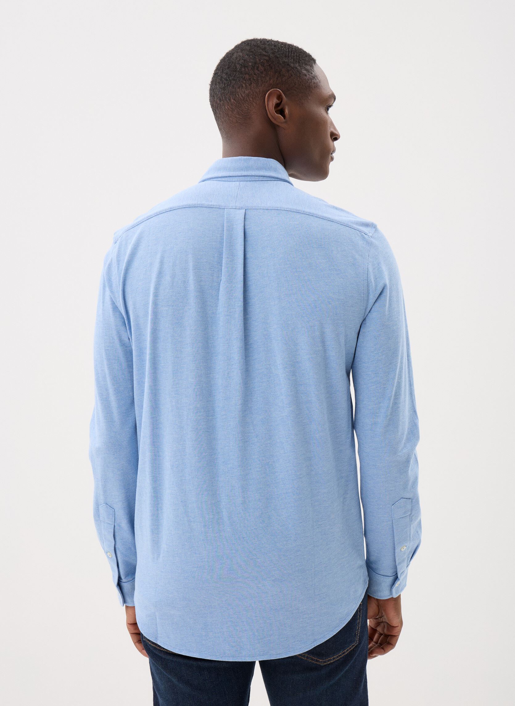Chemises Chemise ultra légère en coton piqué homme bleu Polo Ralph Lauren Chemises Chemise ultra légère en coton piqué homme bleu ISLE HEATHER/C7940