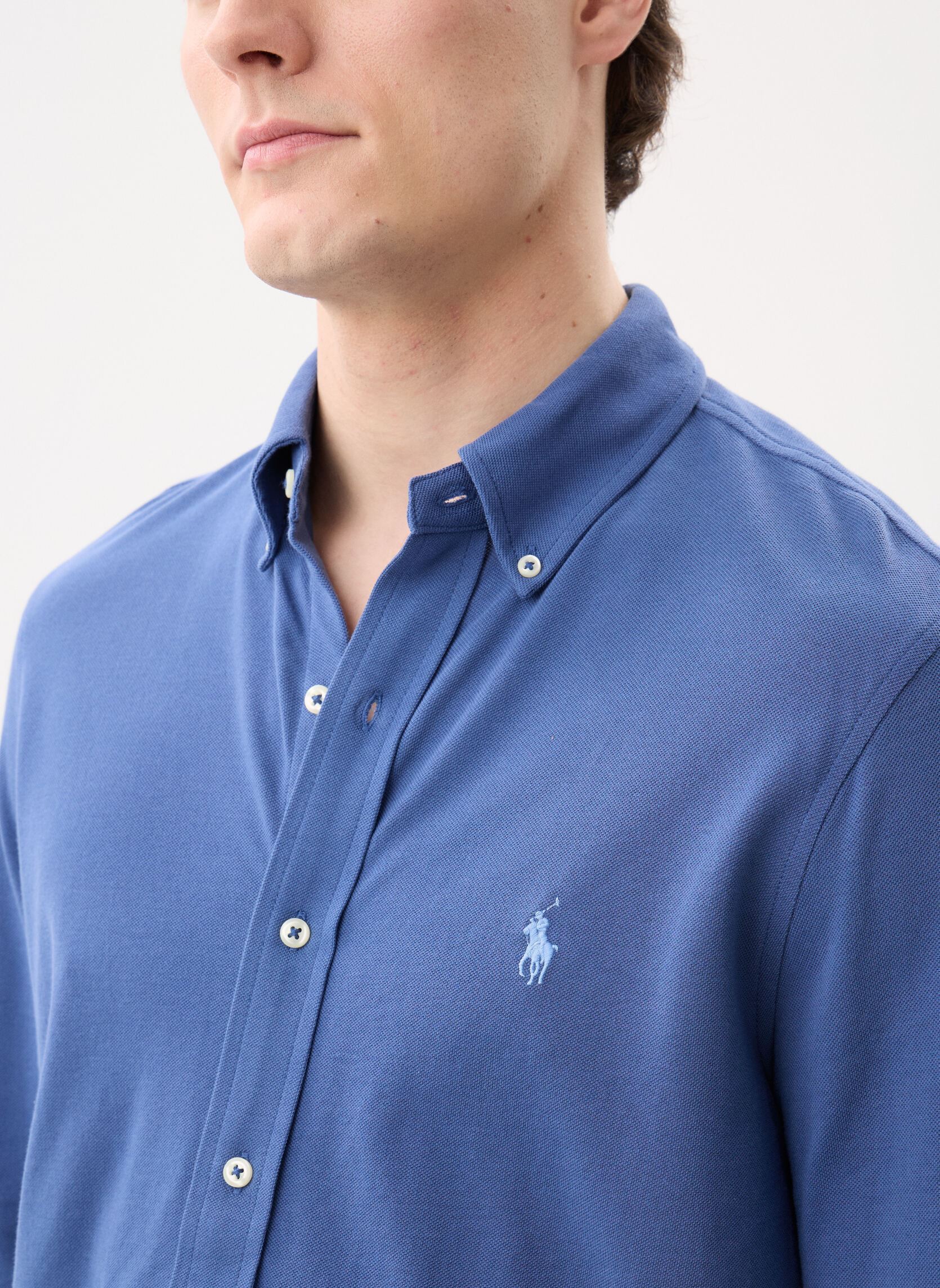 Hemden Chemise ultra légère en coton piqué herren blau Polo Ralph Lauren Hemden Chemise ultra légère en coton piqué herren blau Old Royal/C7398