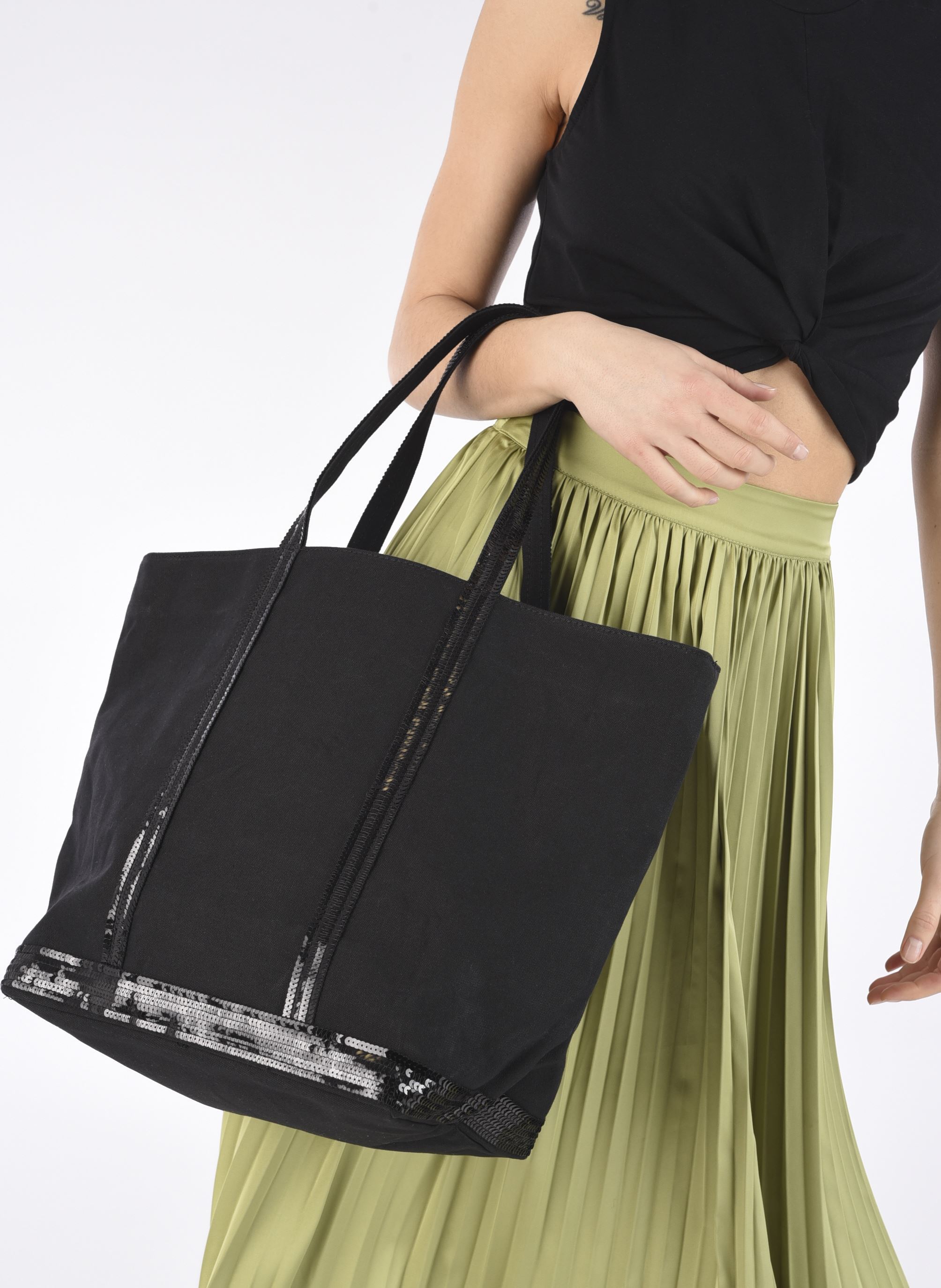 Cabas Cabas L Porte Epaule En Toile Coton Et P femme noir Vanessa Bruno Cabas Cabas L Porte Epaule En Toile Coton Et P femme noir NOIR