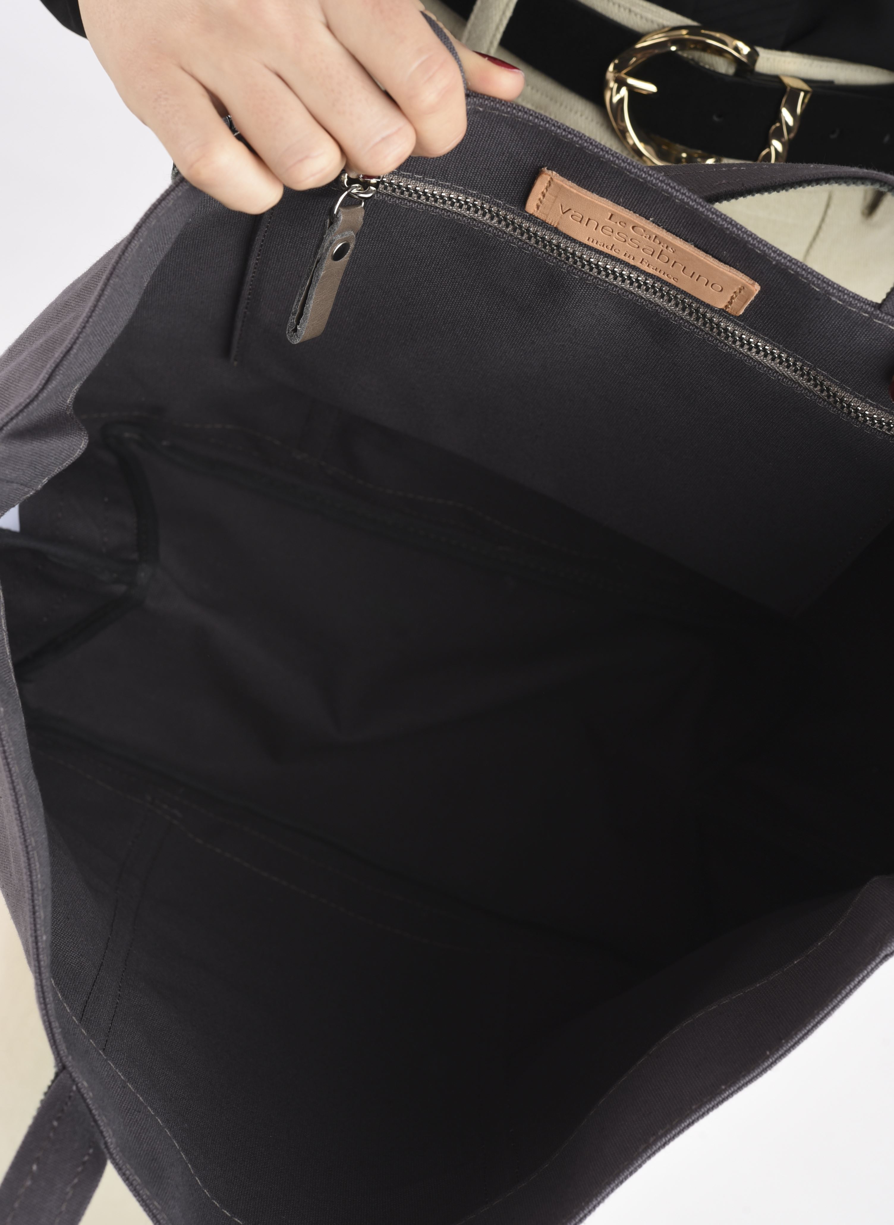 Grote winkelzak Cabas L Porte Epaule En Toile Coton Et P dames grijs Vanessa Bruno Grote winkelzak Cabas L Porte Epaule En Toile Coton Et P dames grijs ANTHRACITE
