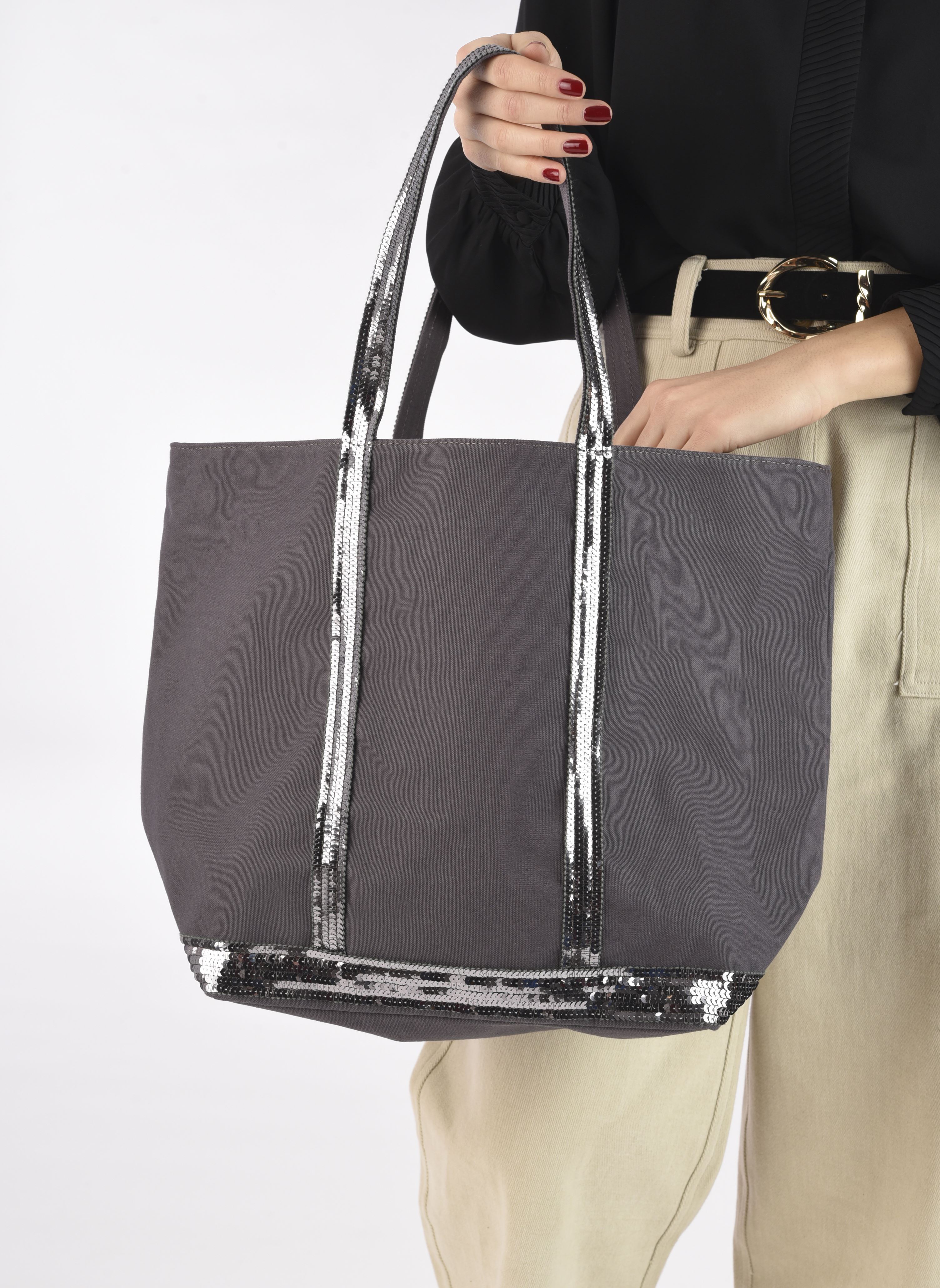 Grote winkelzak Cabas L Porte Epaule En Toile Coton Et P dames grijs Vanessa Bruno Grote winkelzak Cabas L Porte Epaule En Toile Coton Et P dames grijs ANTHRACITE