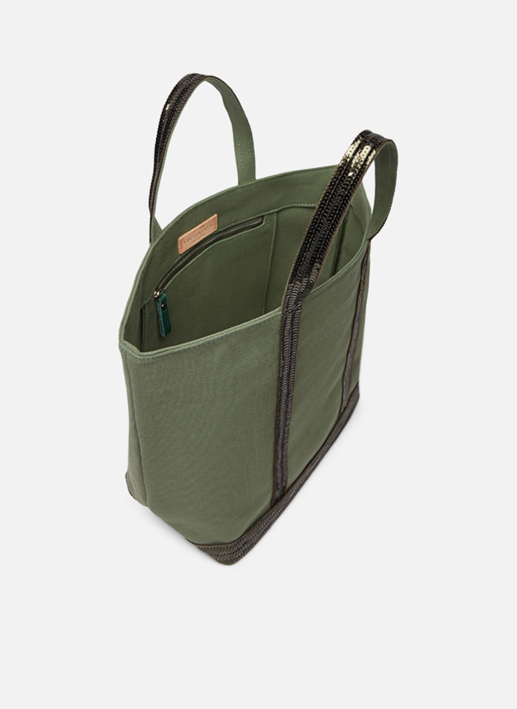 Cabas Cabas L Porte Epaule En Toile Coton Et P femme vert Vanessa Bruno Cabas Cabas L Porte Epaule En Toile Coton Et P femme vert TREFLE