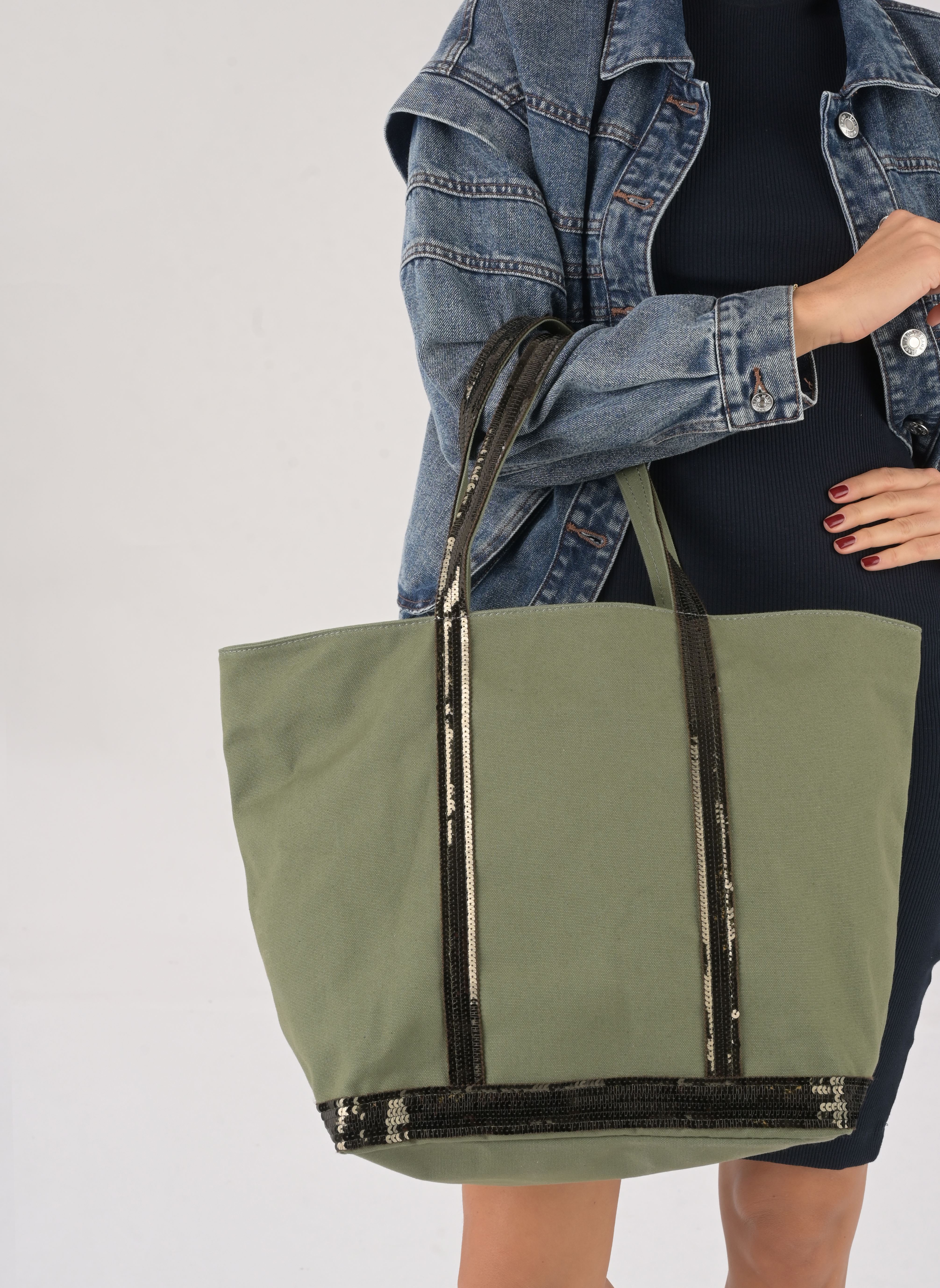 Cabas Cabas L Porte Epaule En Toile Coton Et P femme vert Vanessa Bruno Cabas Cabas L Porte Epaule En Toile Coton Et P femme vert TREFLE