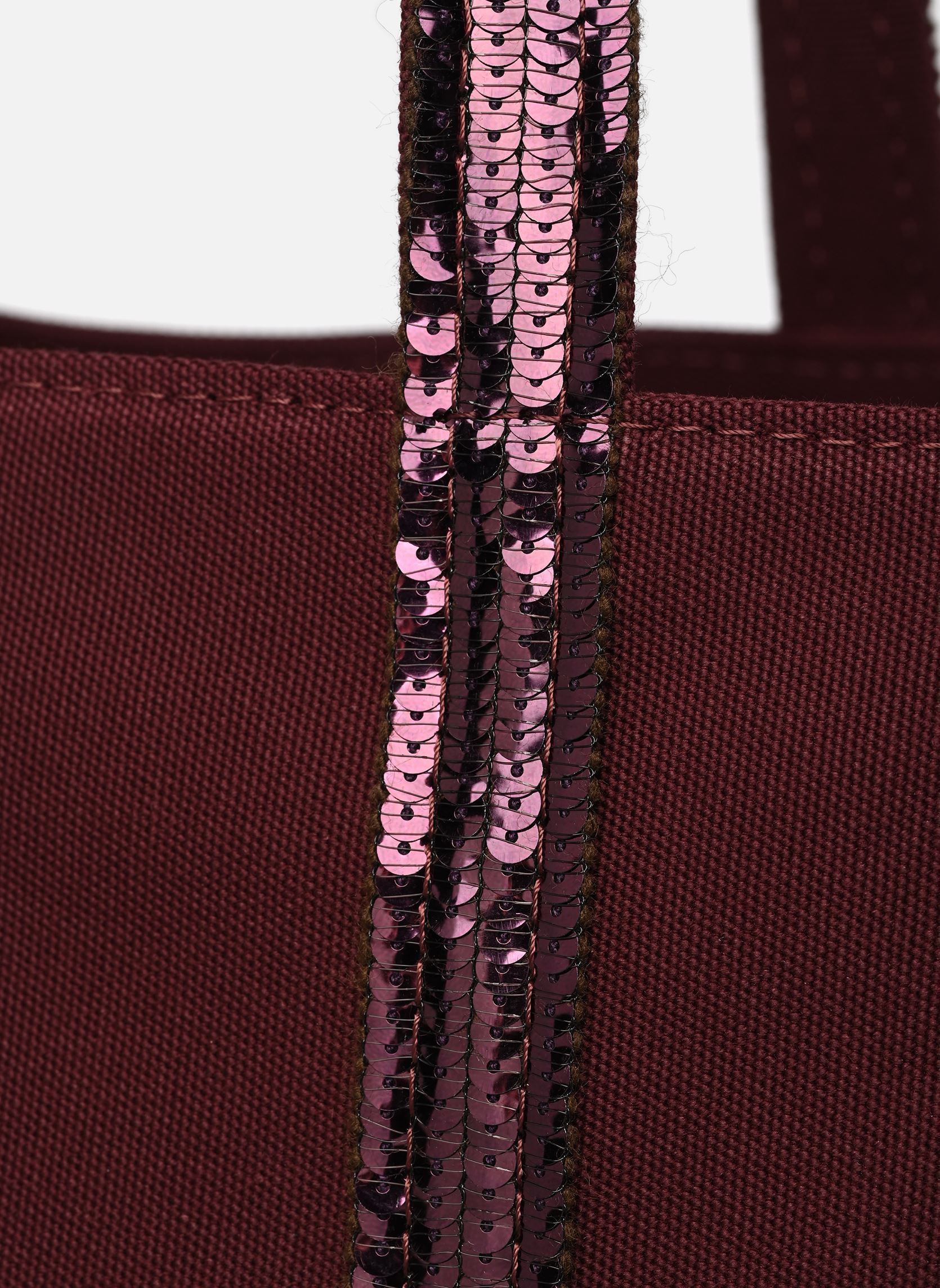 Pochette / Petit Sac Vanessa Bruno En Toile Marron à Paillettes - Occasion, Dimensions 17x25x3 Cm