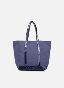 Cabas Cabas L Porte Epaule En Toile Coton Et P femme bleu