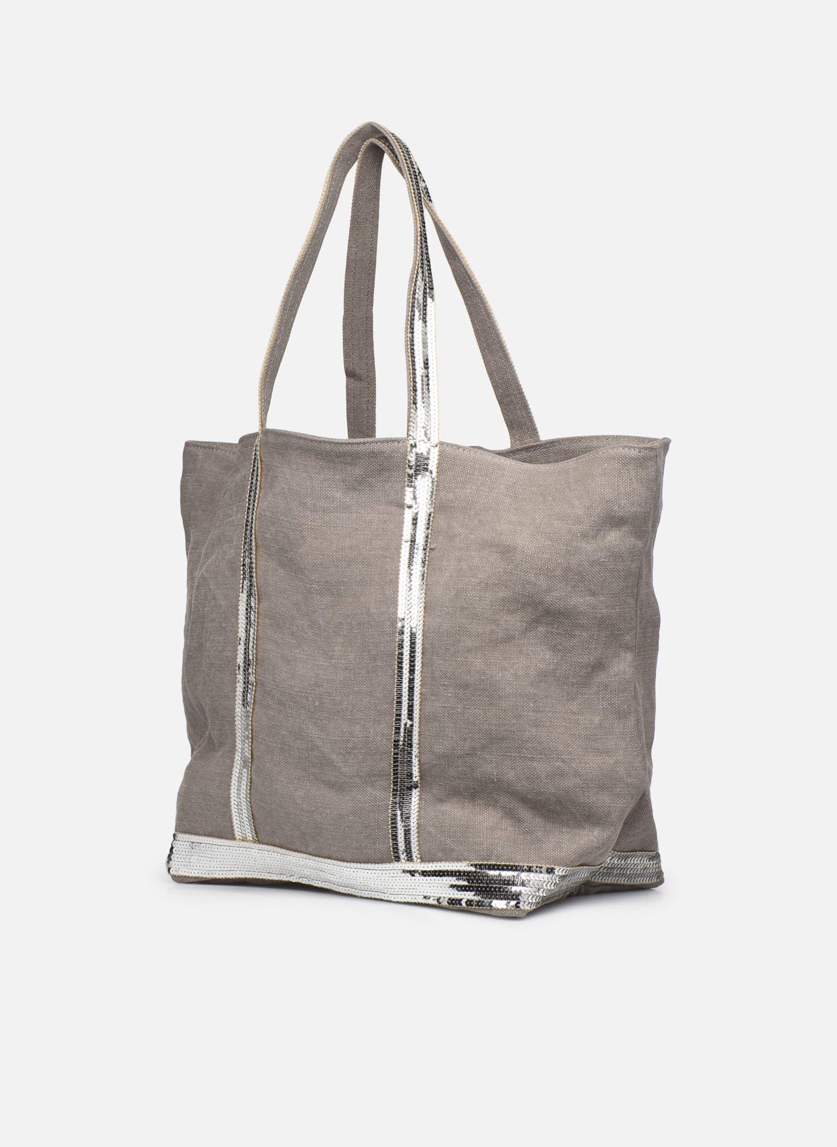 Cabas Cabas L Porte Epaule En Lin Et Paillette femme gris Vanessa Bruno Cabas Cabas L Porte Epaule En Lin Et Paillette femme gris CALCAIRE