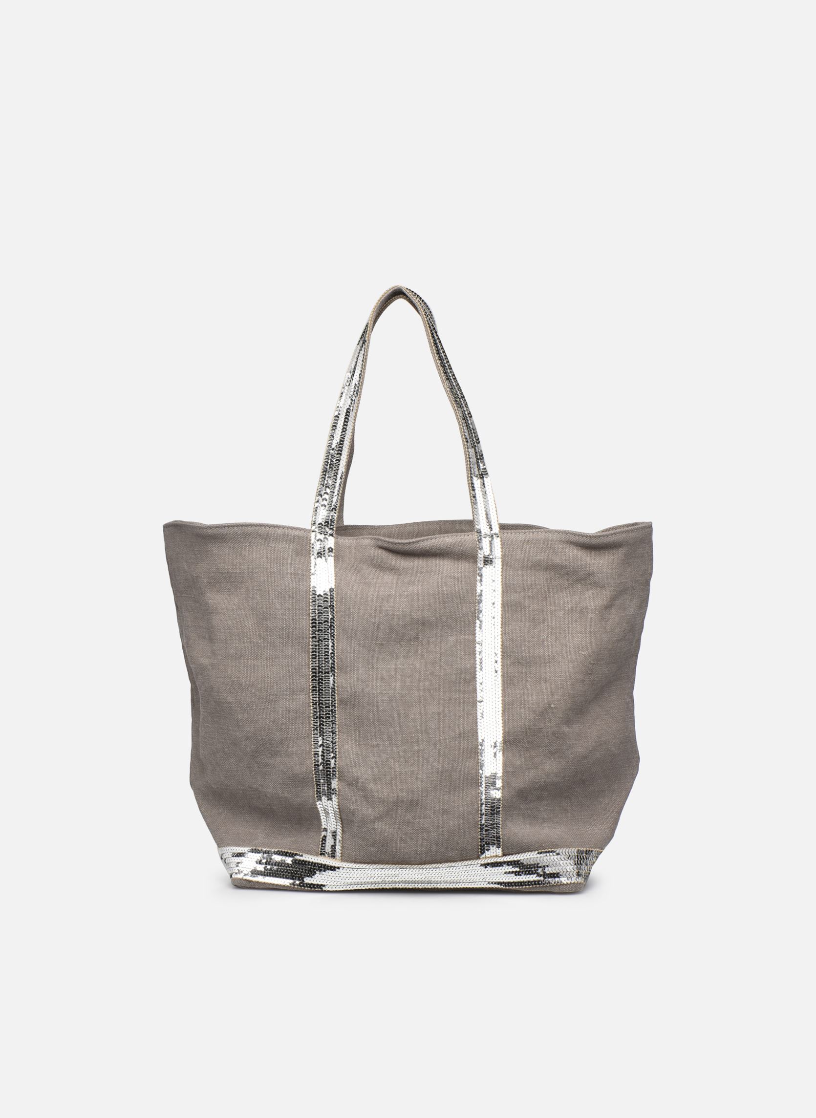 Cabas Cabas L Porte Epaule En Lin Et Paillette femme gris Vanessa Bruno Cabas Cabas L Porte Epaule En Lin Et Paillette femme gris CALCAIRE