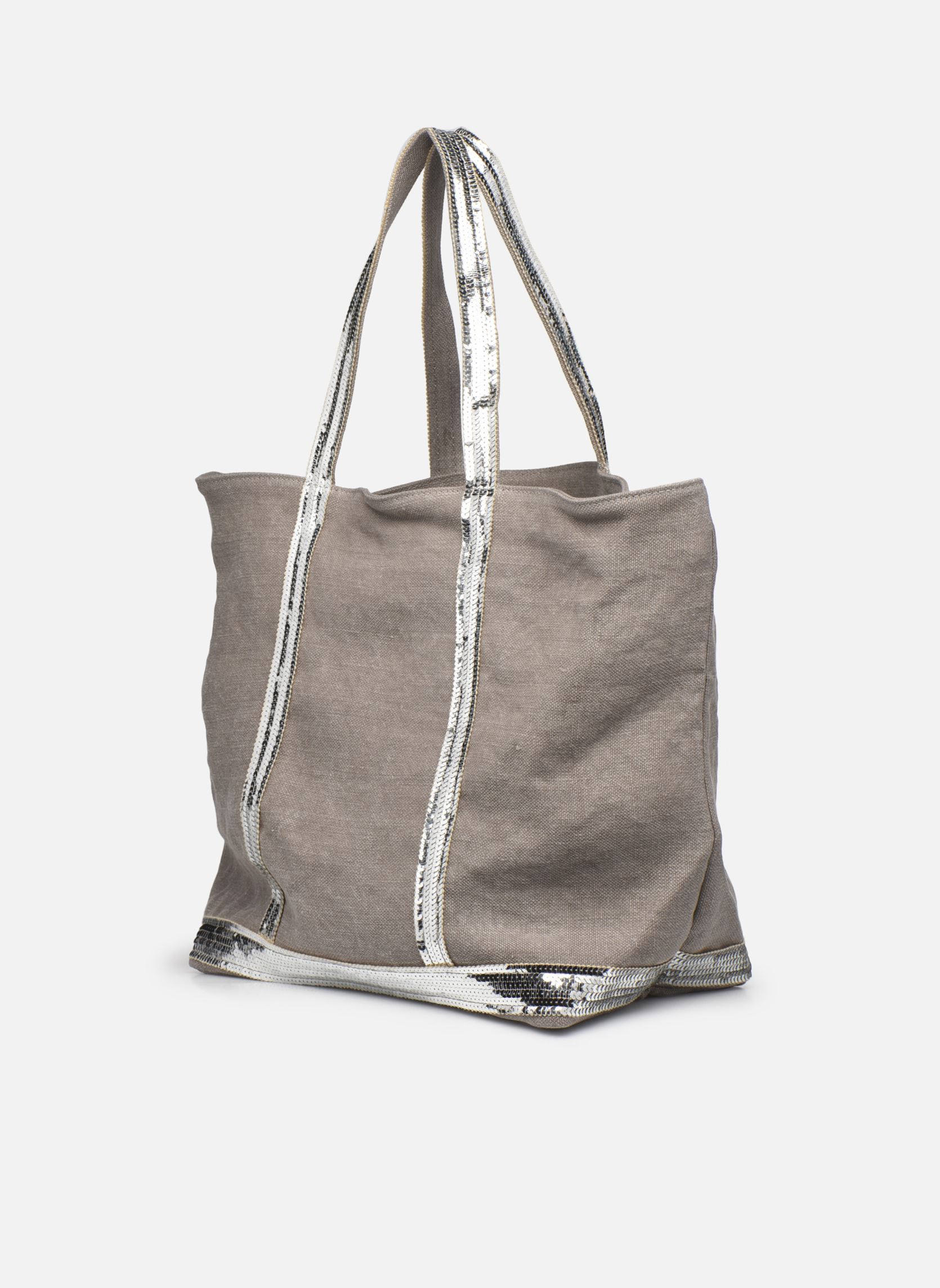 Cabas Cabas L Porte Epaule En Lin Et Paillette femme gris Vanessa Bruno Cabas Cabas L Porte Epaule En Lin Et Paillette femme gris CALCAIRE