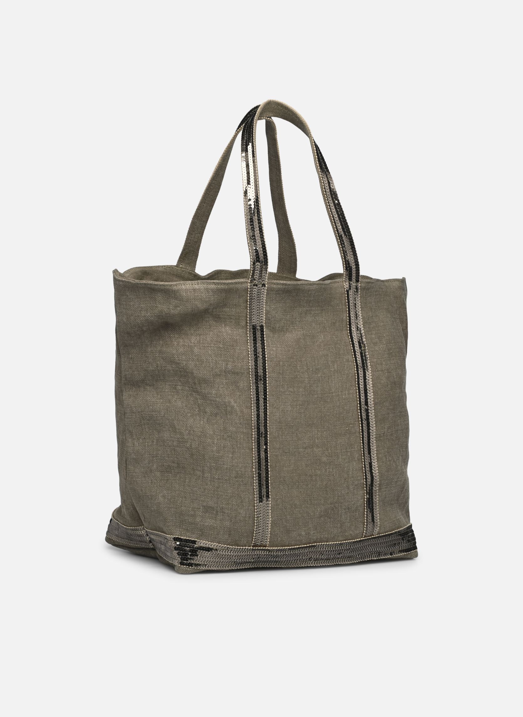 Shopper Cabas L Porte Epaule En Lin Et Paillette damen grün Vanessa Bruno Shopper Cabas L Porte Epaule En Lin Et Paillette damen grün KAKI