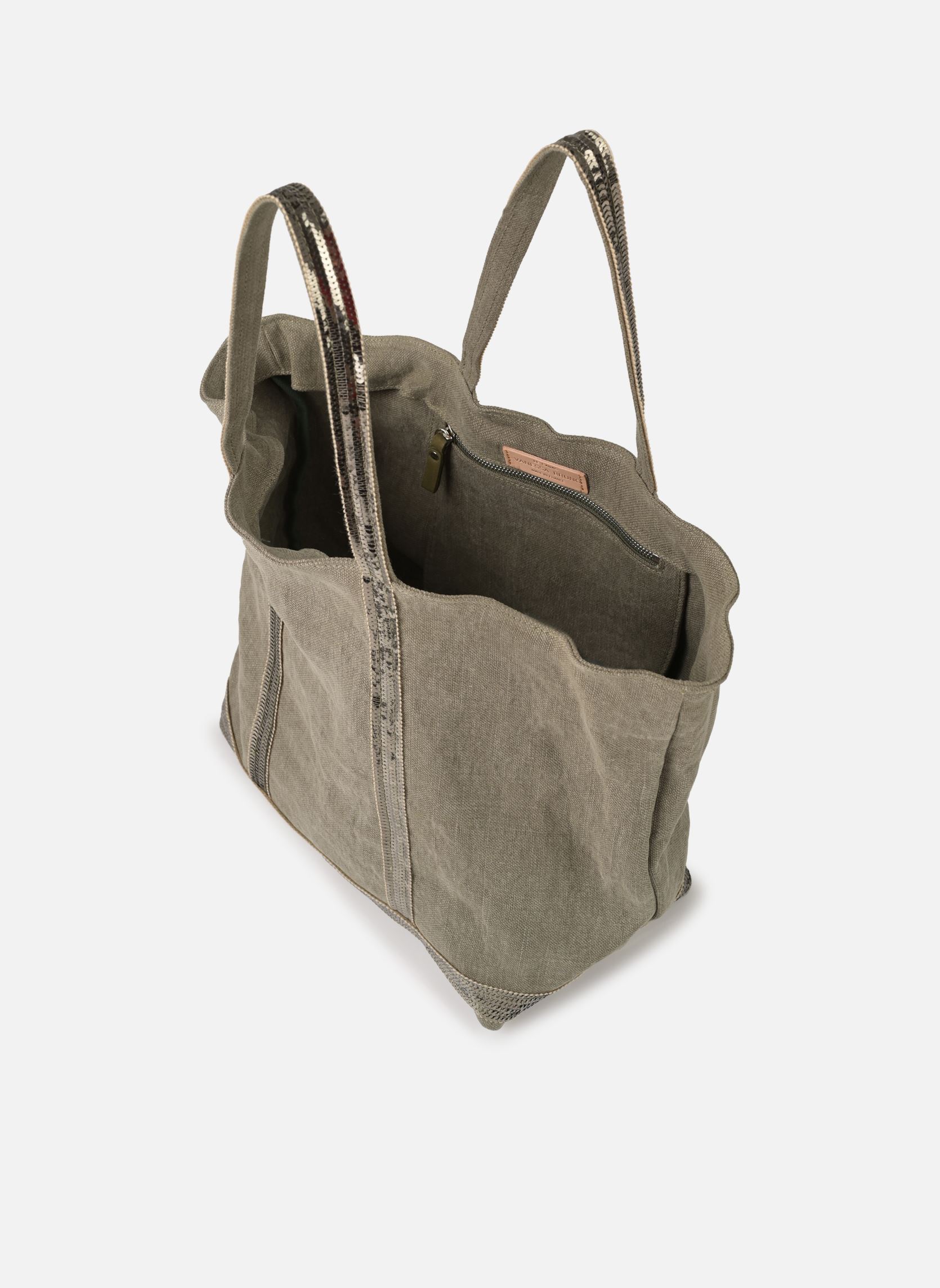 Shopper Cabas L Porte Epaule En Lin Et Paillette damen grün Vanessa Bruno Shopper Cabas L Porte Epaule En Lin Et Paillette damen grün KAKI