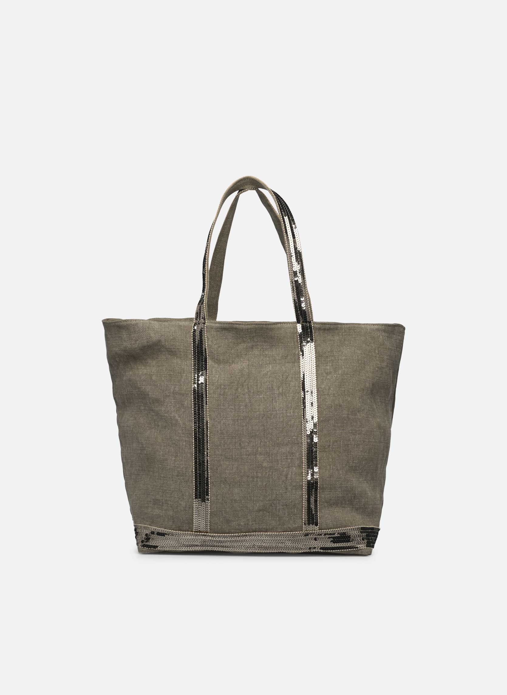 Shopper Cabas L Porte Epaule En Lin Et Paillette damen grün Vanessa Bruno Shopper Cabas L Porte Epaule En Lin Et Paillette damen grün KAKI