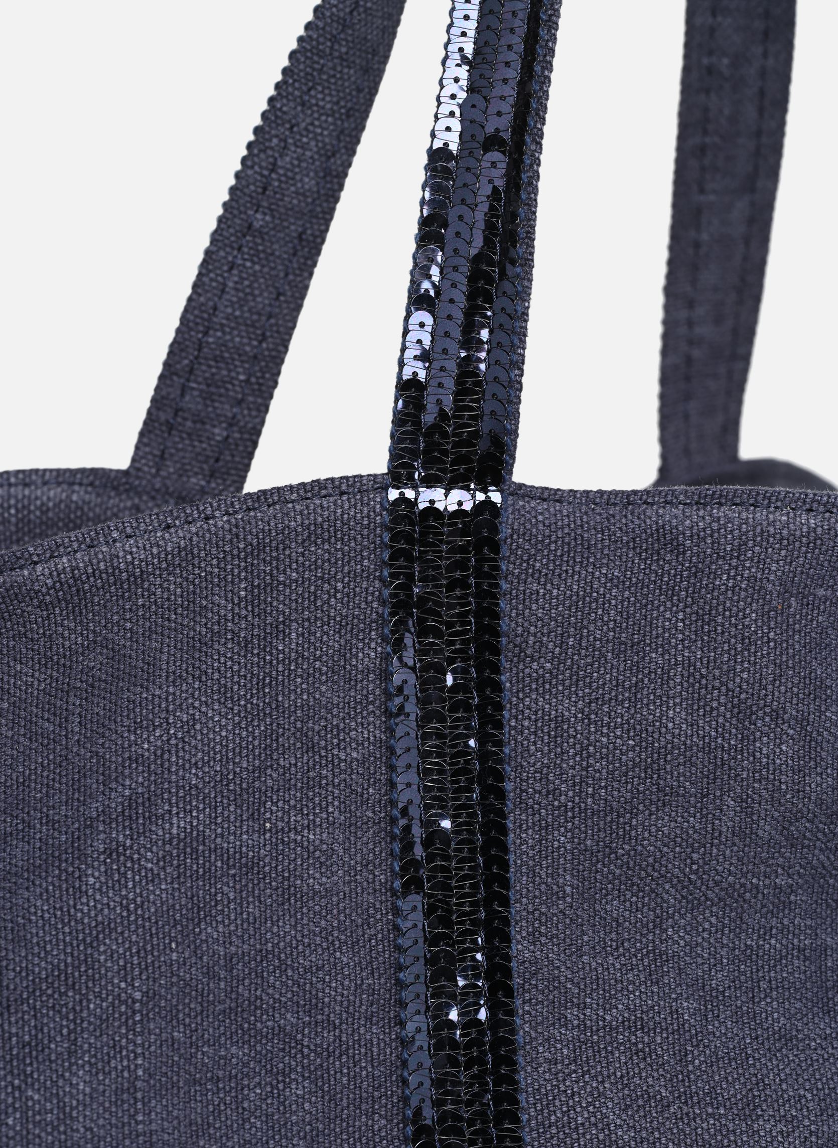 Borsa da spiaggia Cabas L Porte Epaule En Lin Et Paillette donna blu Vanessa Bruno Borsa da spiaggia Cabas L Porte Epaule En Lin Et Paillette donna blu DENIM