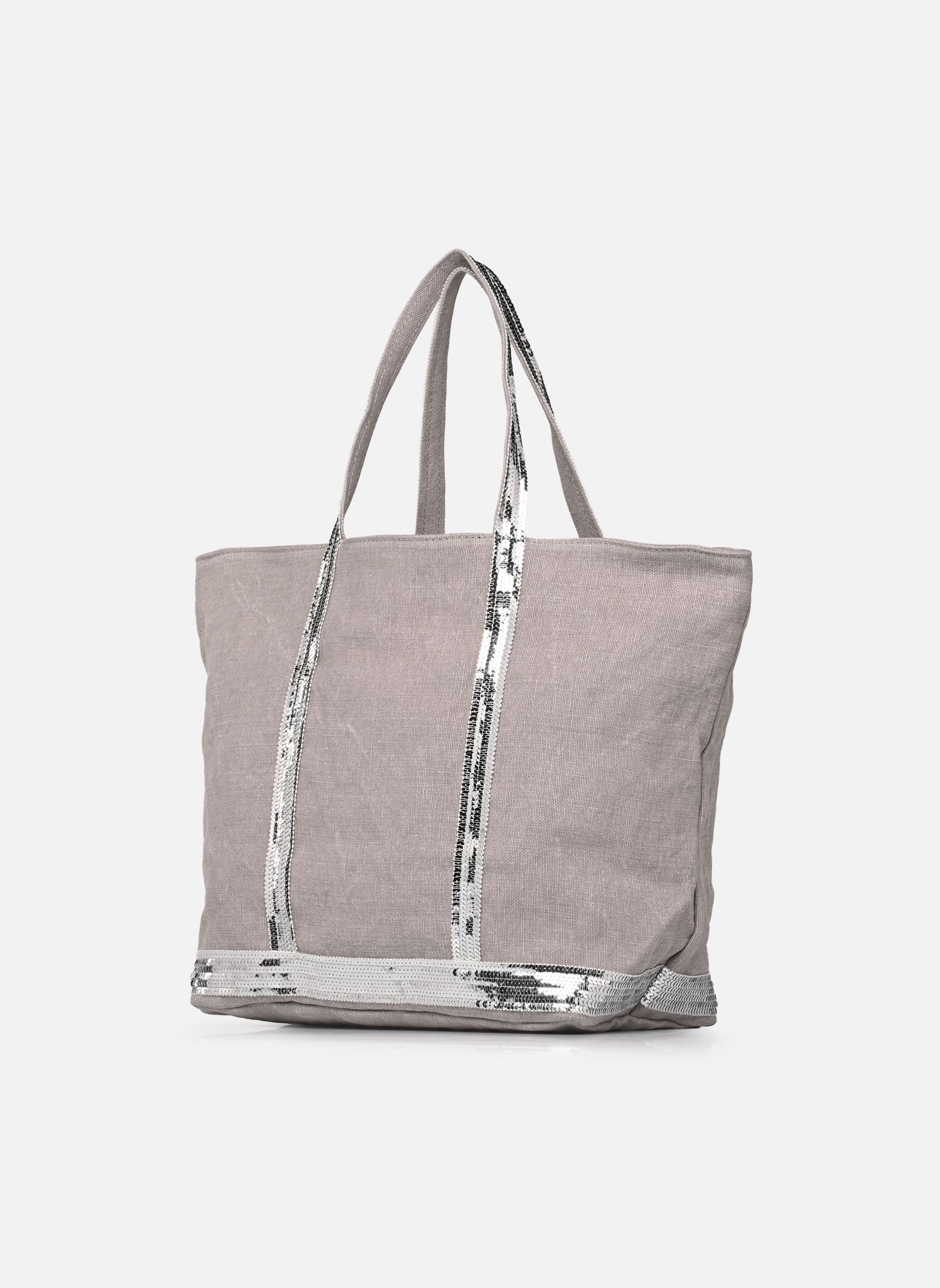 Cabas Cabas L Porte Epaule En Lin Et Paillette femme gris Vanessa Bruno Cabas Cabas L Porte Epaule En Lin Et Paillette femme gris FANTOME