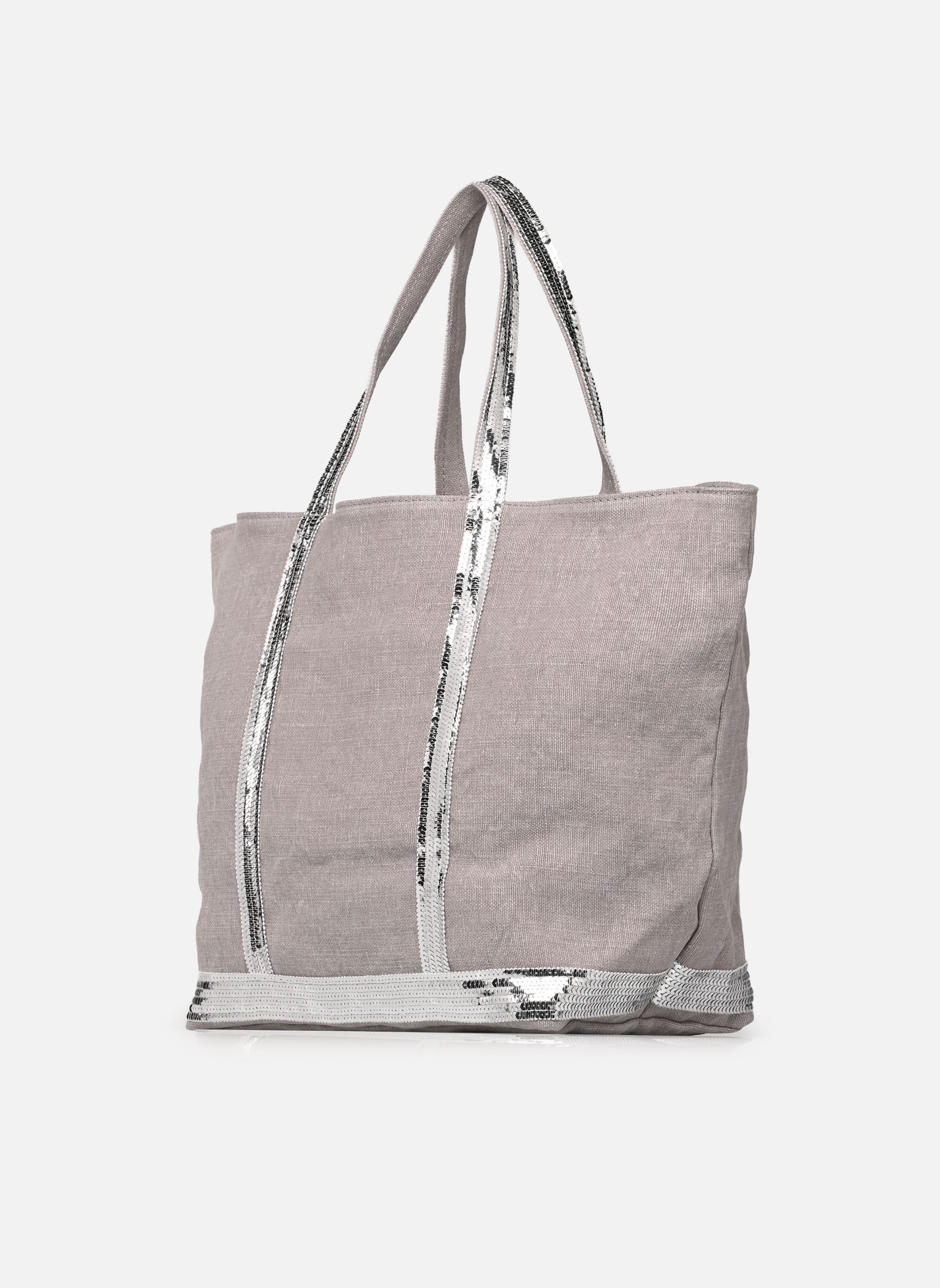 Cabas Cabas L Porte Epaule En Lin Et Paillette femme gris Vanessa Bruno Cabas Cabas L Porte Epaule En Lin Et Paillette femme gris FANTOME