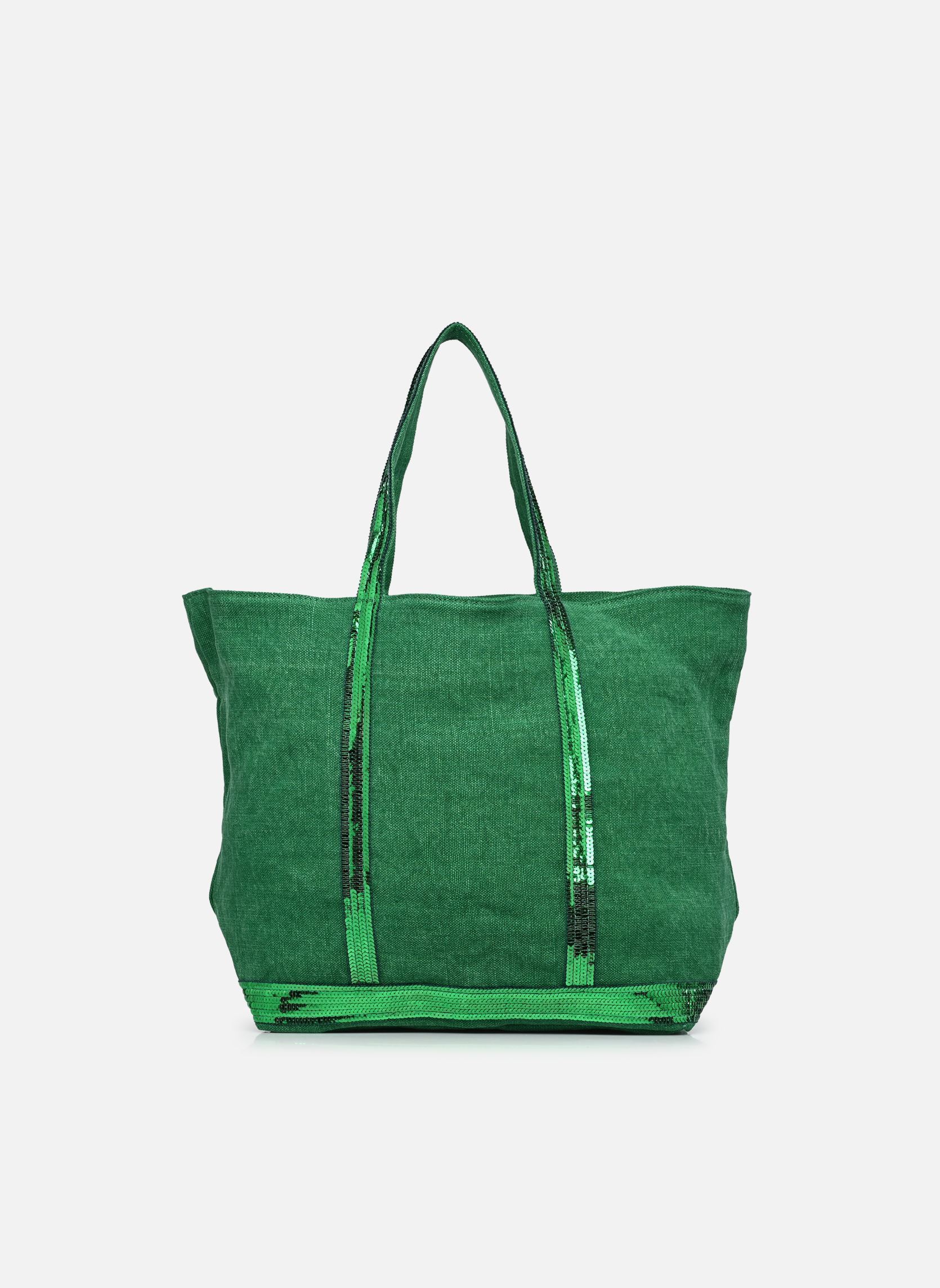 Cabas Cabas L Porte Epaule En Lin Et Paillette femme vert Vanessa Bruno Cabas Cabas L Porte Epaule En Lin Et Paillette femme vert GAZON