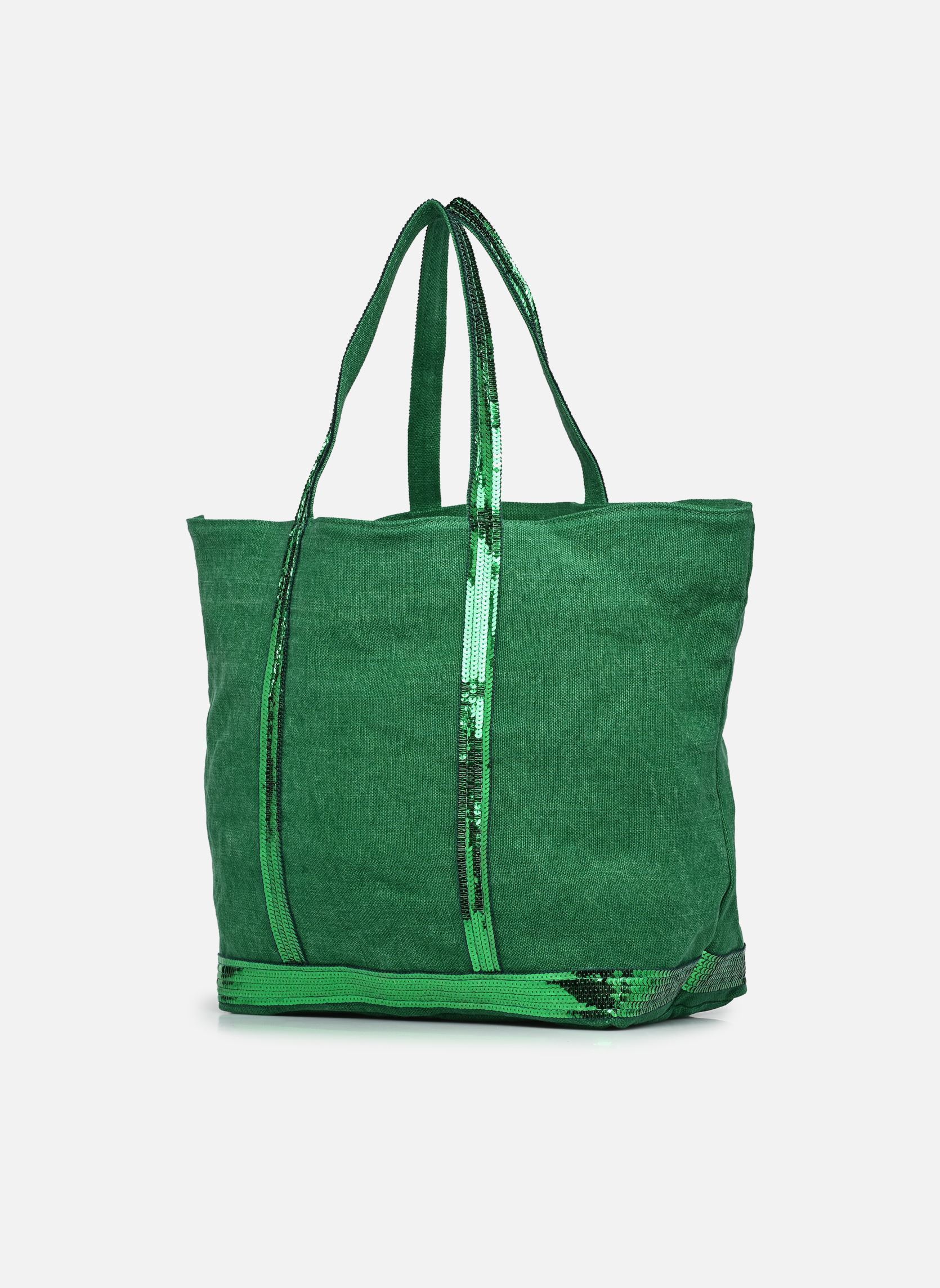 Cabas Cabas L Porte Epaule En Lin Et Paillette femme vert Vanessa Bruno Cabas Cabas L Porte Epaule En Lin Et Paillette femme vert GAZON