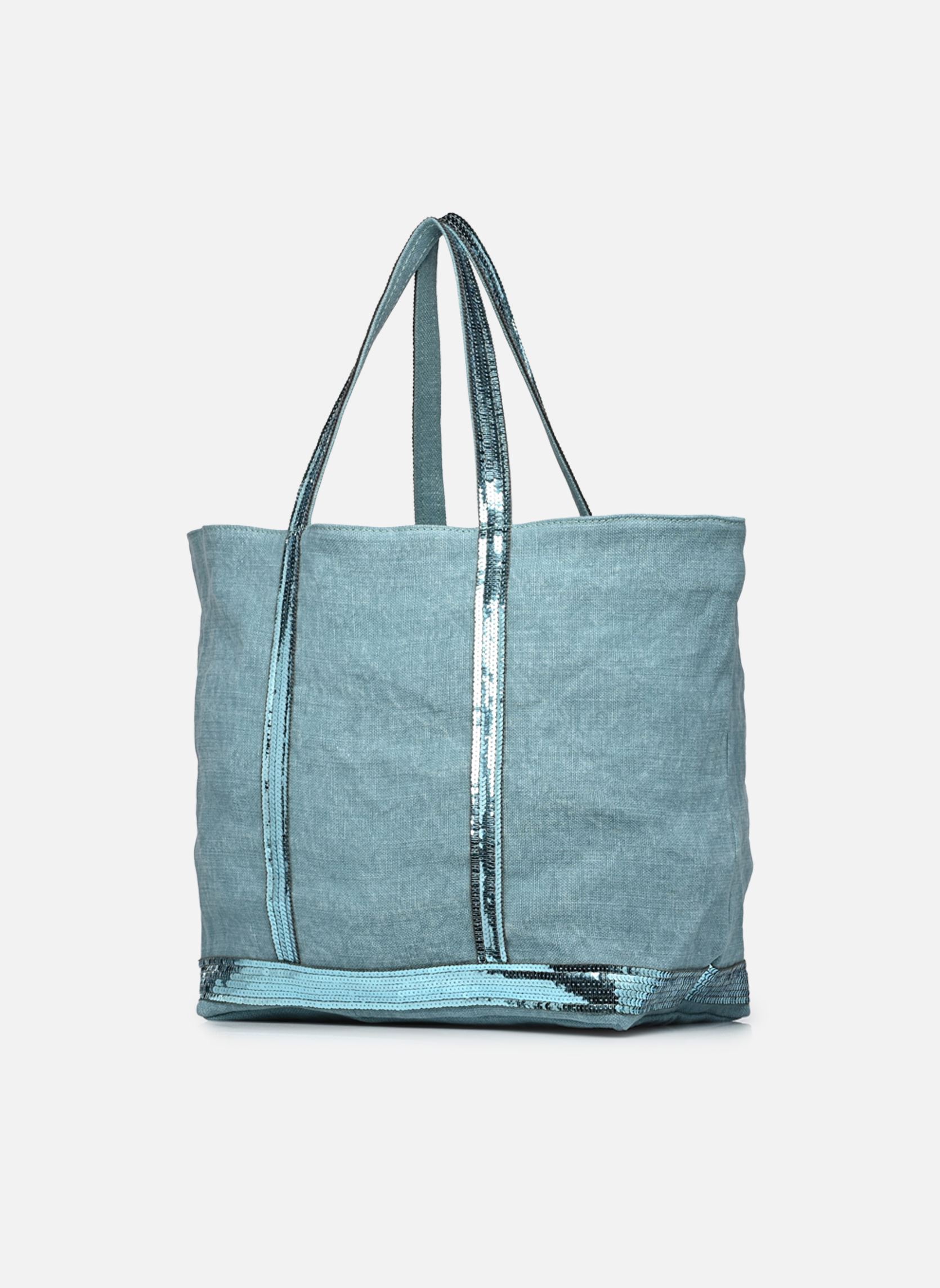 Cabas Cabas L Porte Epaule En Lin Et Paillette femme bleu Vanessa Bruno Cabas Cabas L Porte Epaule En Lin Et Paillette femme bleu IRIS