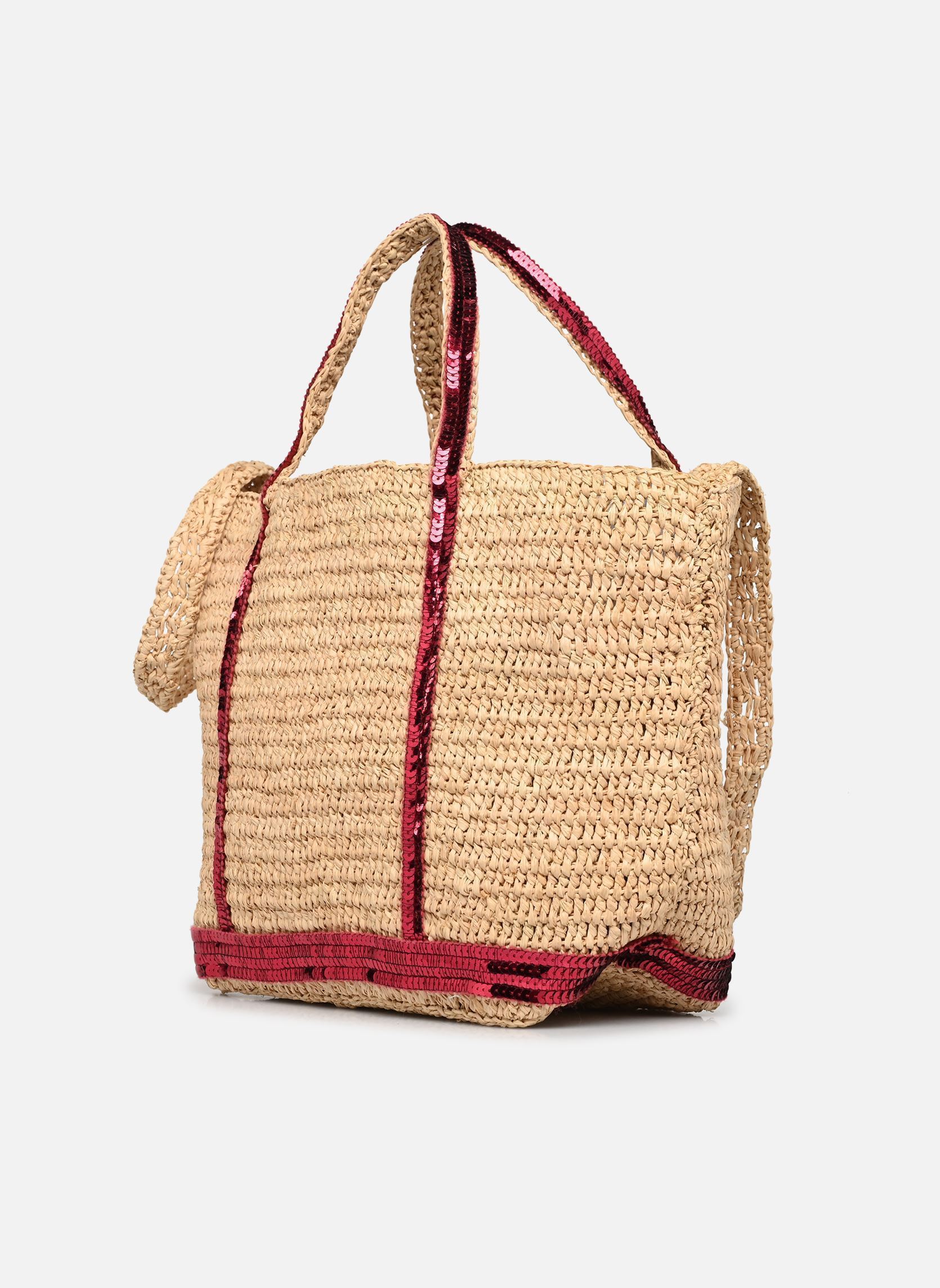 Shopper Cabas Petit Bandoulière Raphia Et Paille damen rot Vanessa Bruno Shopper Cabas Petit Bandoulière Raphia Et Paille damen rot LIPSTICK