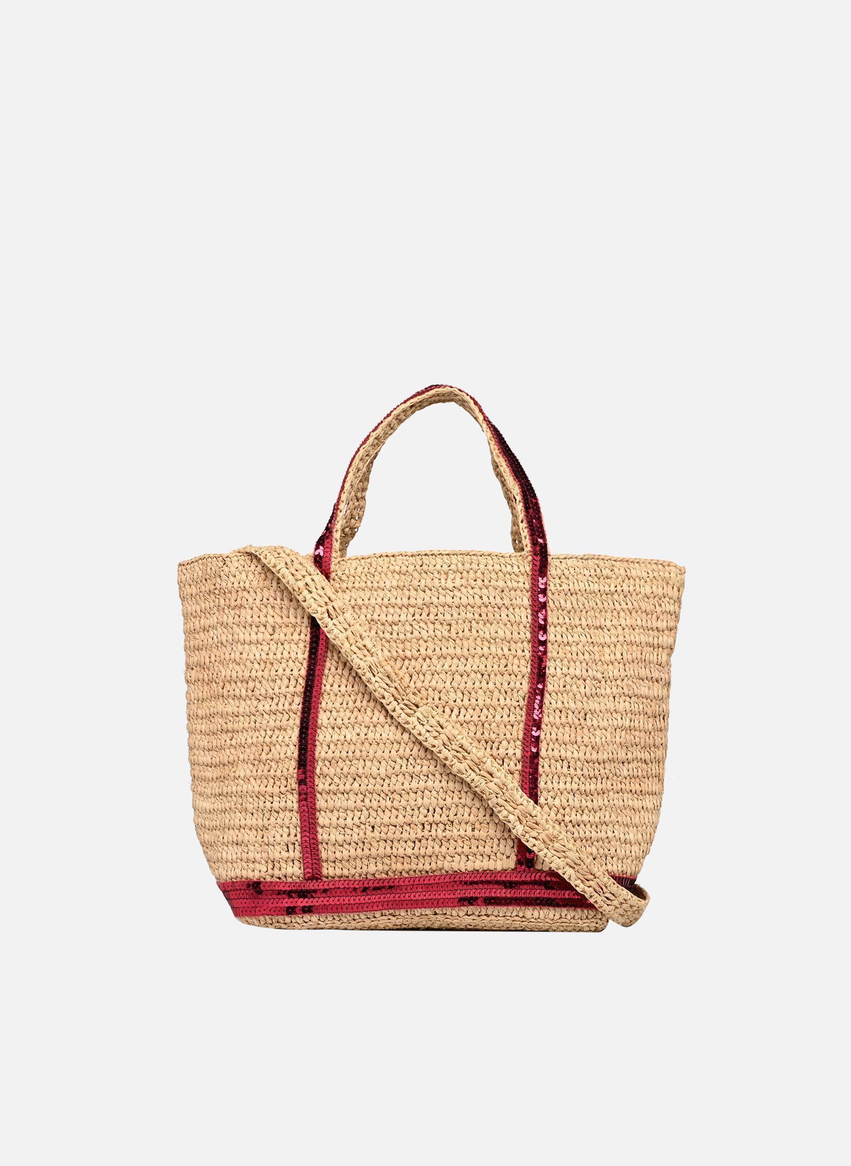 Shopper Cabas Petit Bandoulière Raphia Et Paille damen rot Vanessa Bruno Shopper Cabas Petit Bandoulière Raphia Et Paille damen rot LIPSTICK