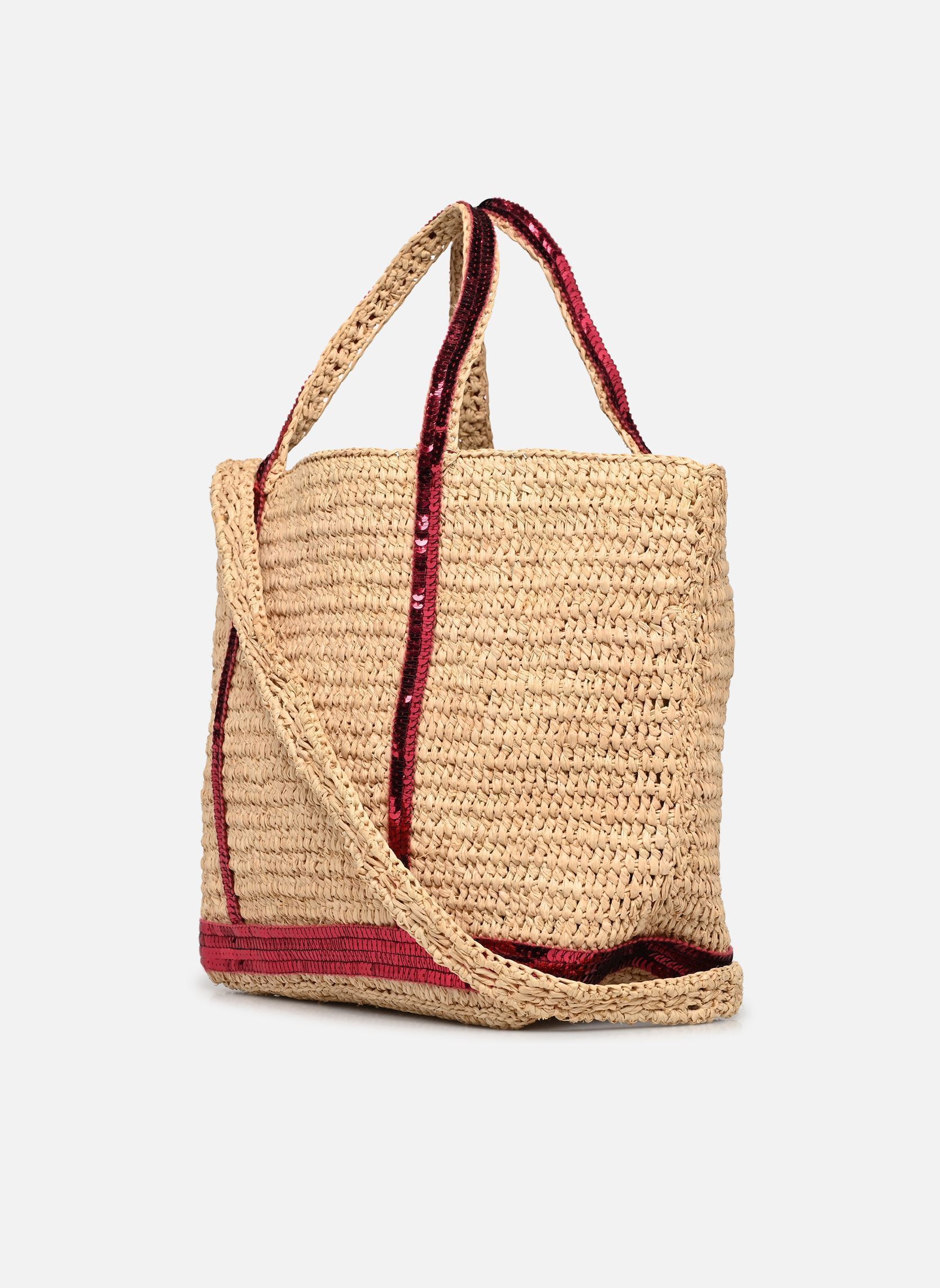 Shopper Cabas Petit Bandoulière Raphia Et Paille damen rot Vanessa Bruno Shopper Cabas Petit Bandoulière Raphia Et Paille damen rot LIPSTICK