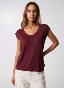 Tee-shirts Pcbillo Tee Lurex Stripes femme bordeaux Pieces Tee-shirts Pcbillo Tee Lurex Stripes femme bordeaux TAWNY PORT
