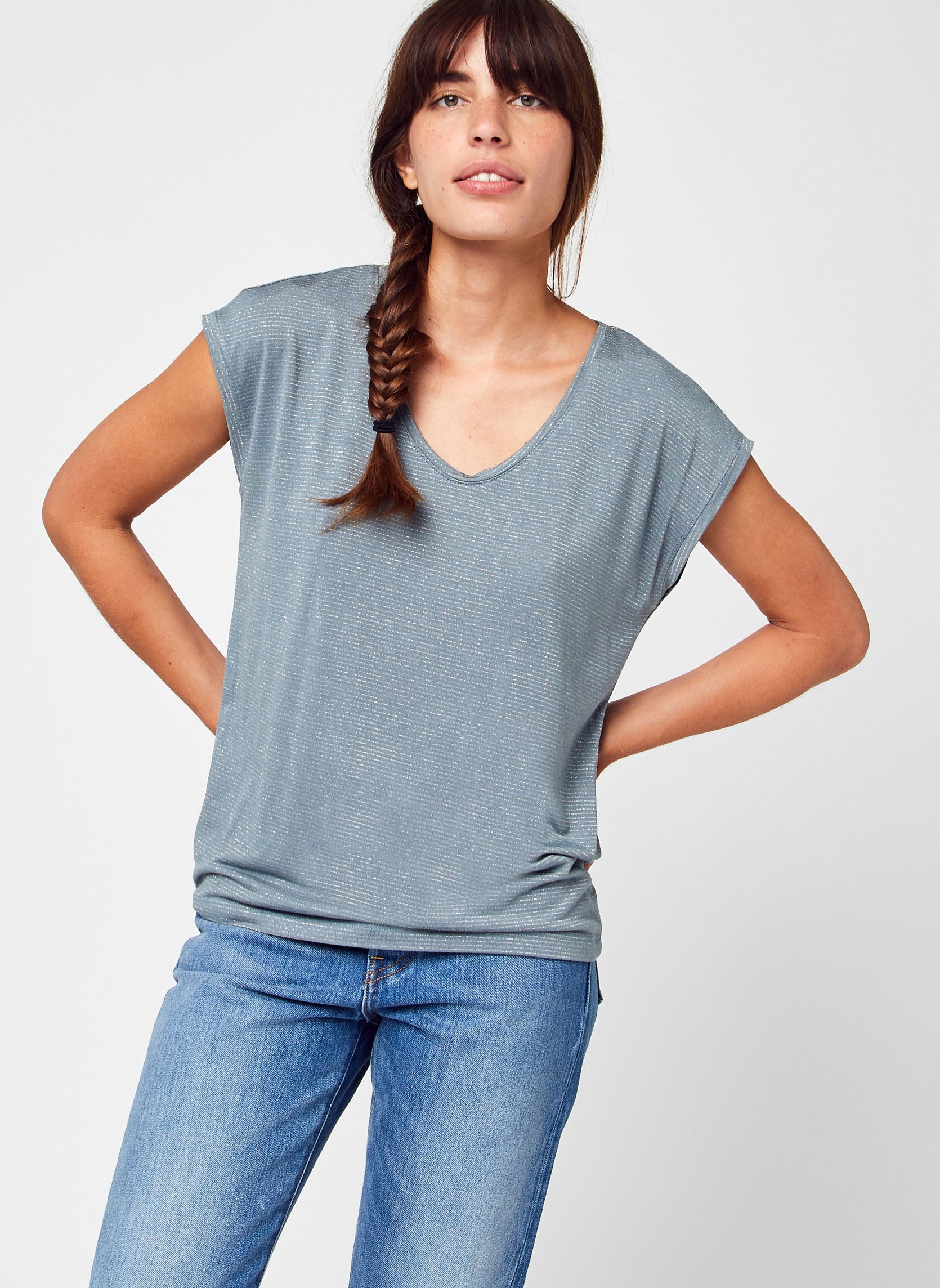 T-Shirts Pcbillo Tee Lurex Stripes Noos damen blau Pieces T-Shirts Pcbillo Tee Lurex Stripes Noos damen blau Trooper