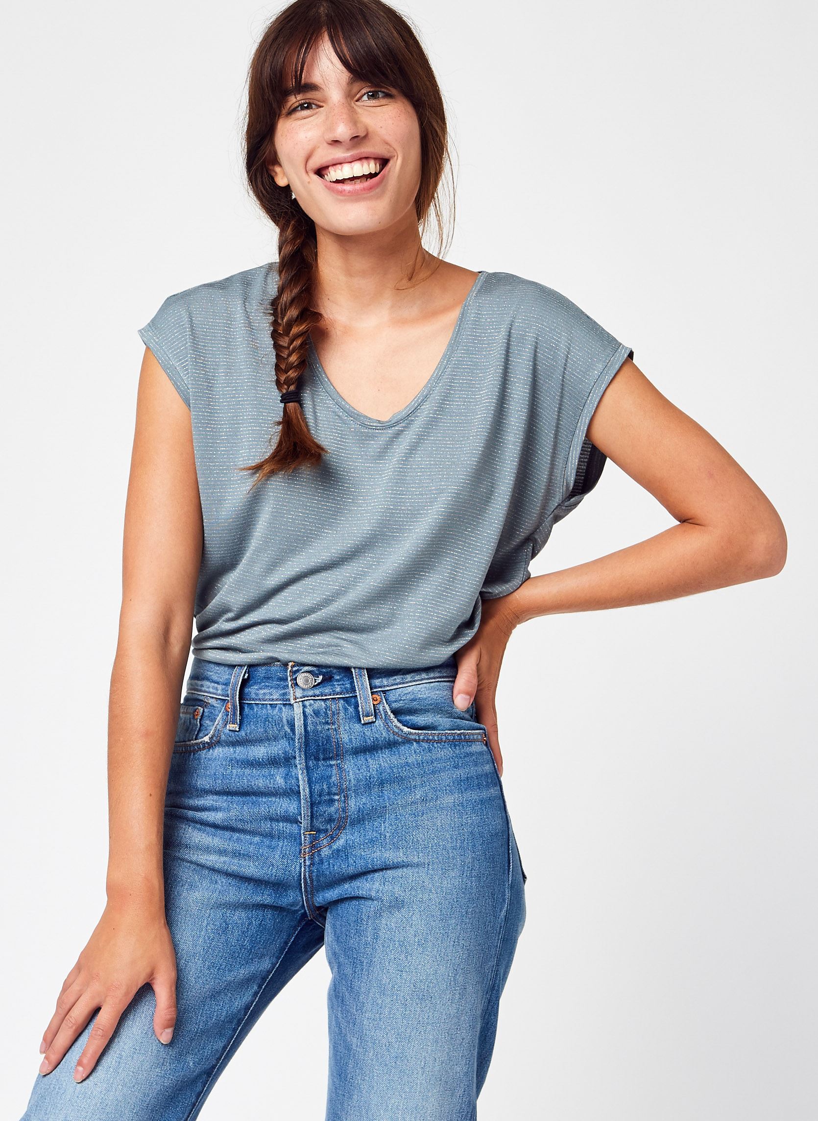 T-Shirts Pcbillo Tee Lurex Stripes Noos damen blau Pieces T-Shirts Pcbillo Tee Lurex Stripes Noos damen blau Trooper