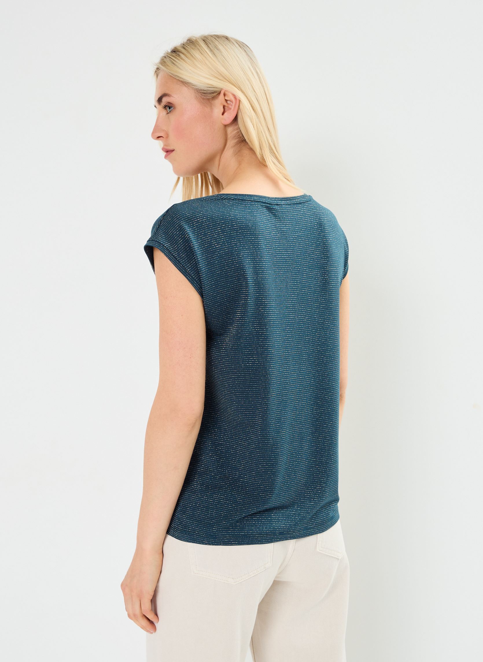 Tee-shirts Pcbillo Tee Lurex Stripes Noos femme vert Pieces Tee-shirts Pcbillo Tee Lurex Stripes Noos femme vert Reflecting Pond