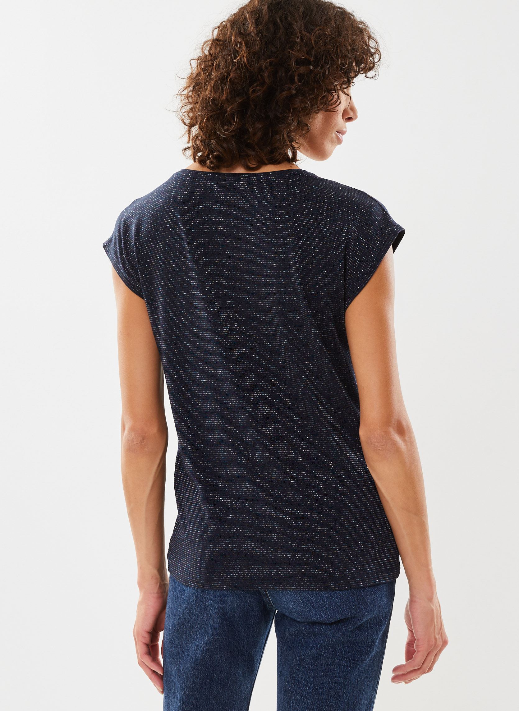 Tee-shirts Pcbillo Tee Lurex Stripes Noos femme vert Pieces Tee-shirts Pcbillo Tee Lurex Stripes Noos femme vert Sky captain