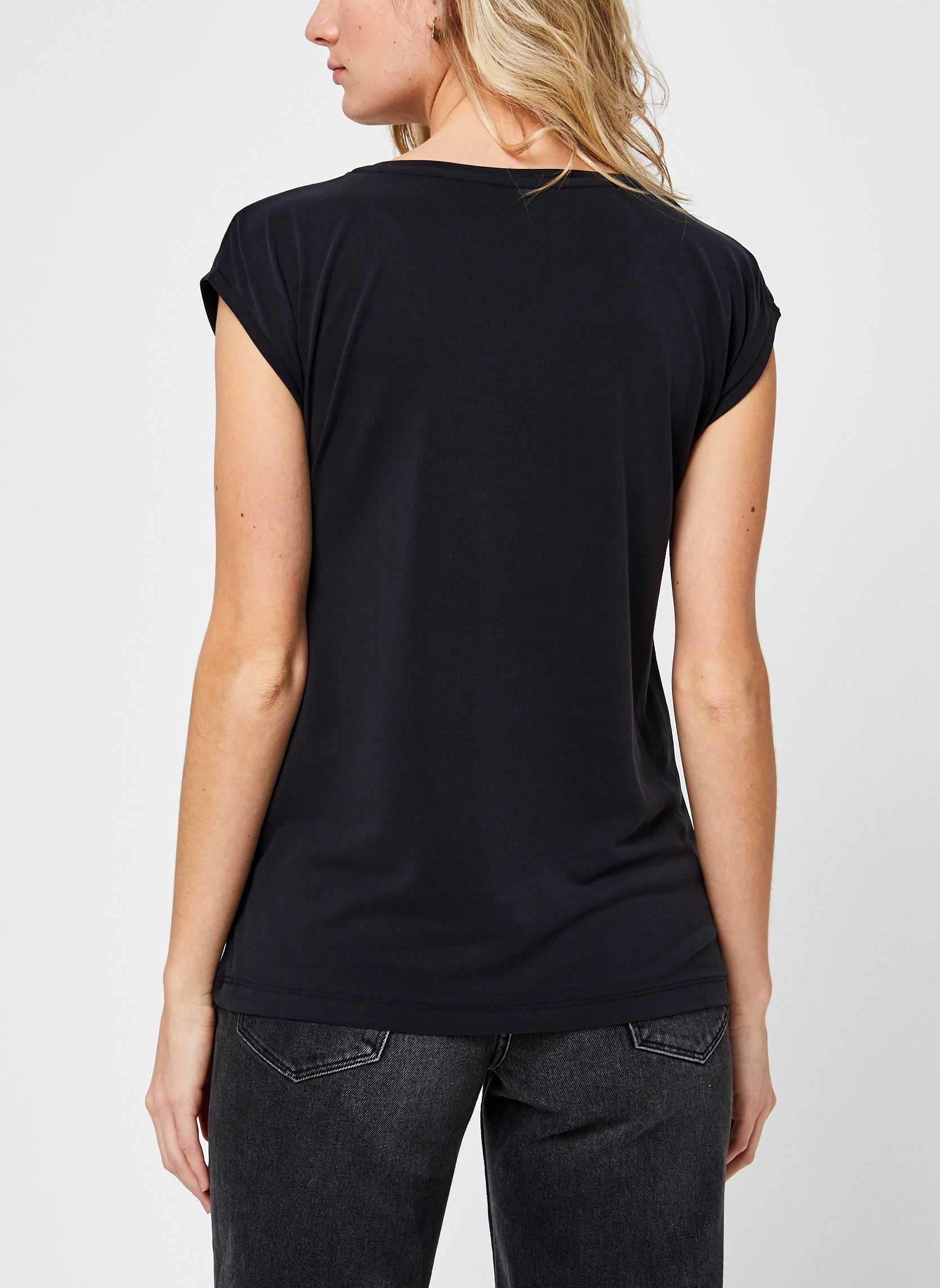 Pieces Donna T-Shirt Classica Scollo A V Pckamala Tee Noos Taglio Largo