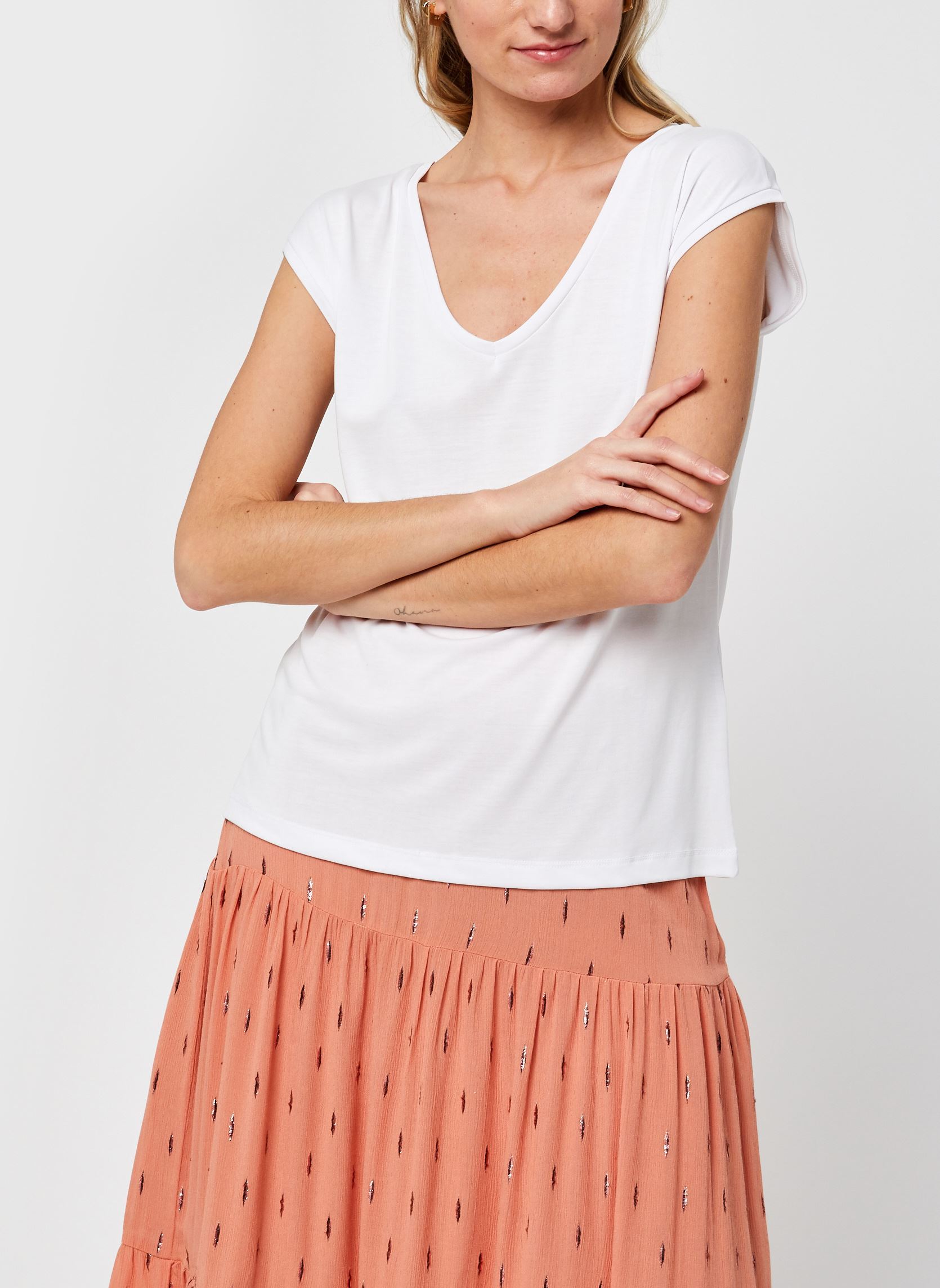 Tee-shirts Pckamala Tee Noos Bc femme blanc Pieces Tee-shirts Pckamala Tee Noos Bc femme blanc BRIGHT WHITE