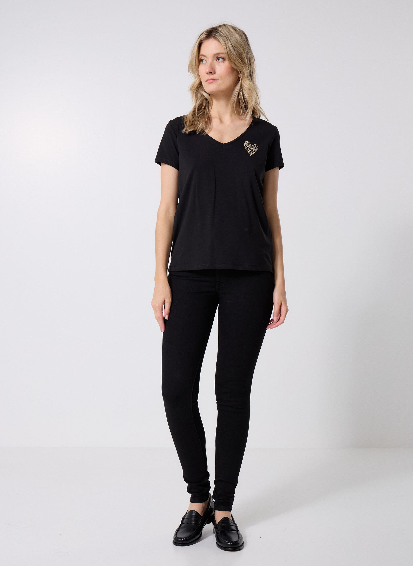 Tee-shirts Pcnew Billy Tee femme noir Pieces Tee-shirts Pcnew Billy Tee femme noir Black