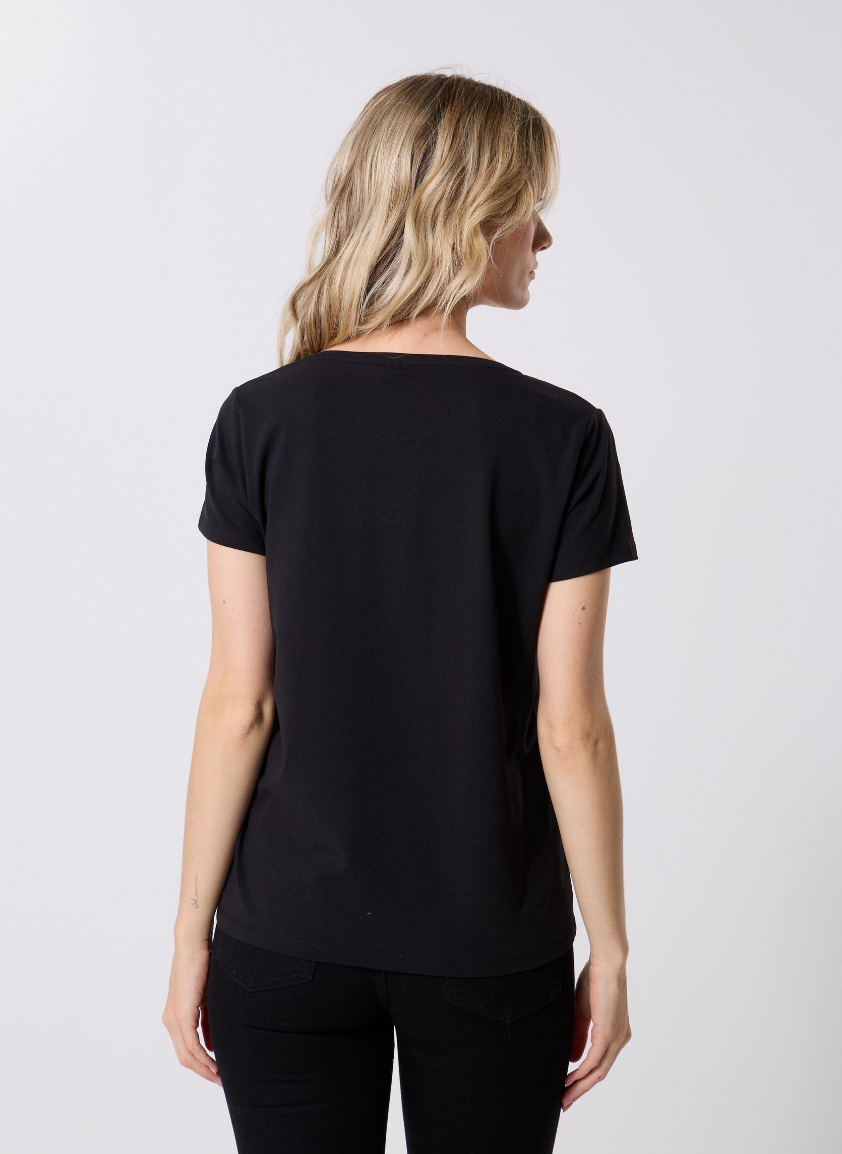 Tee-shirts Pcnew Billy Tee femme noir Pieces Tee-shirts Pcnew Billy Tee femme noir Black
